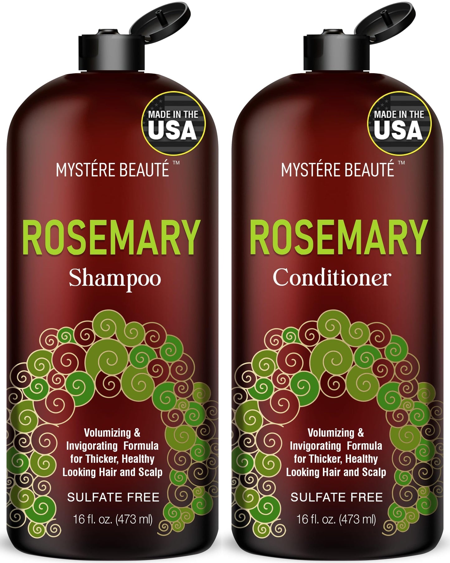Rosemary Shampoo and Conditioner for Hair Growth, Sulfate Free Organic Rosemary Oil Shampoo De Romero Para Crecimiento, Promotes Hair Growth & Scalp Beauty & Personal Care MYSTÉRE BEAUTÉ