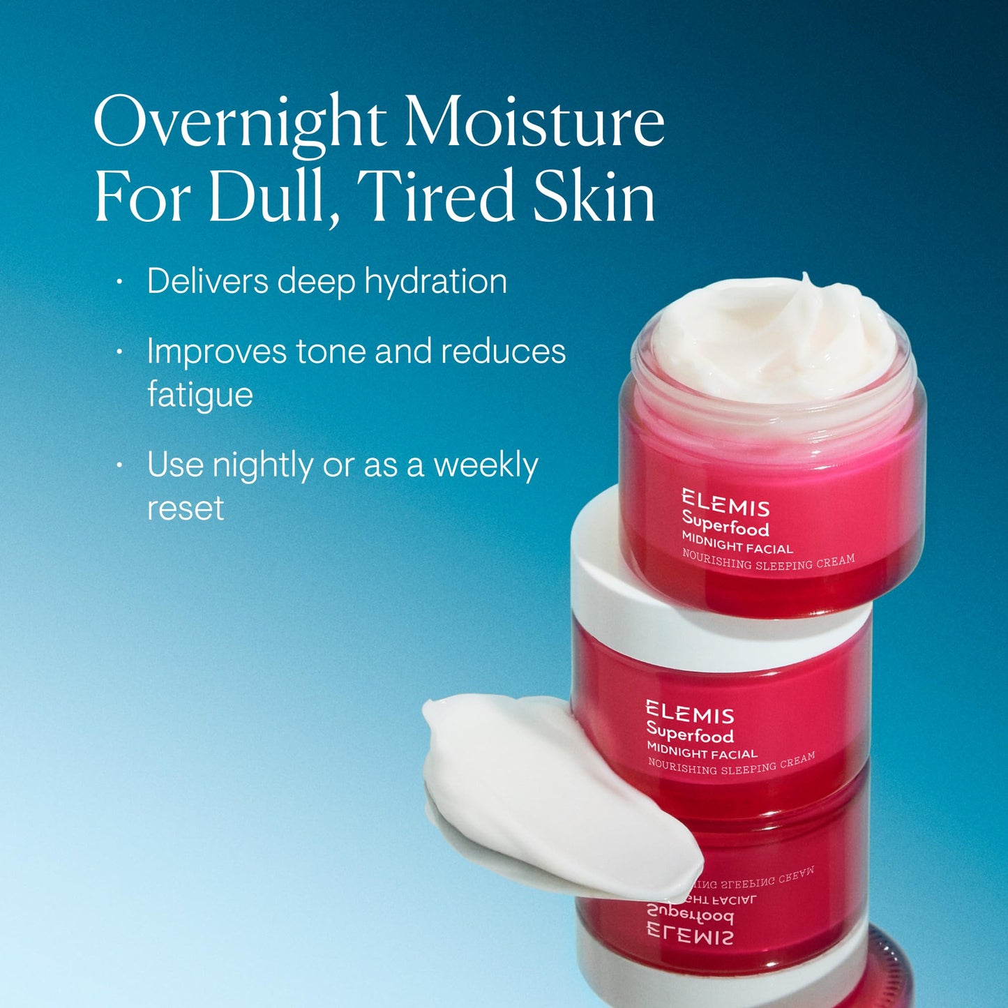 ELEMIS Superfood Midnight Facial - Lightweight Overnight Facial Cream, Prebiotic-Infused Hydrating Gel, Vitamin C Camu Camu Moisturizer, Omega Rich Beauty & Personal Care ELEMIS