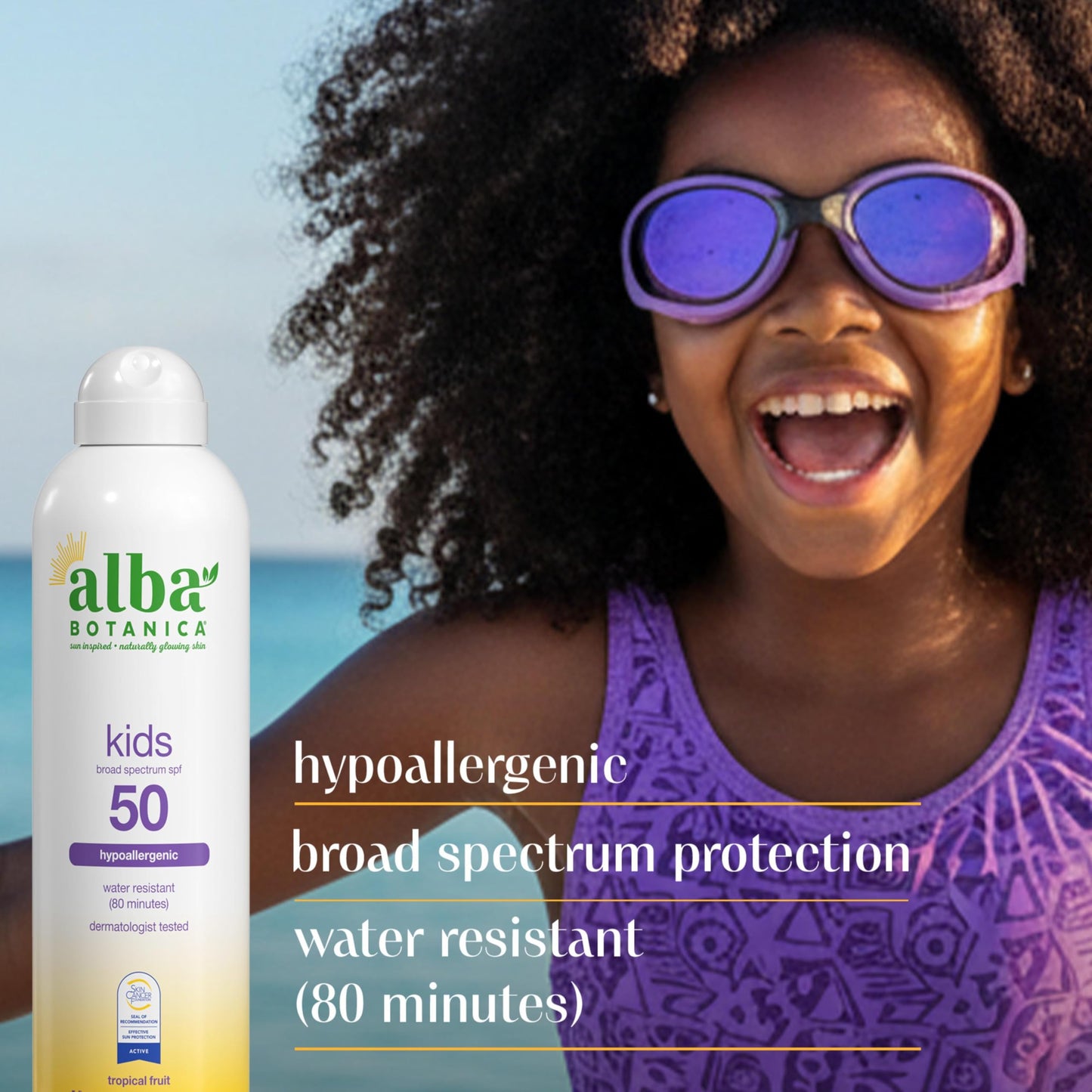 Alba Botanica Very Emollient, Active Kids Spray Sunscreen SPF 50 6 oz (Pack of 5)5 Beauty & Personal Care Alba Botanica