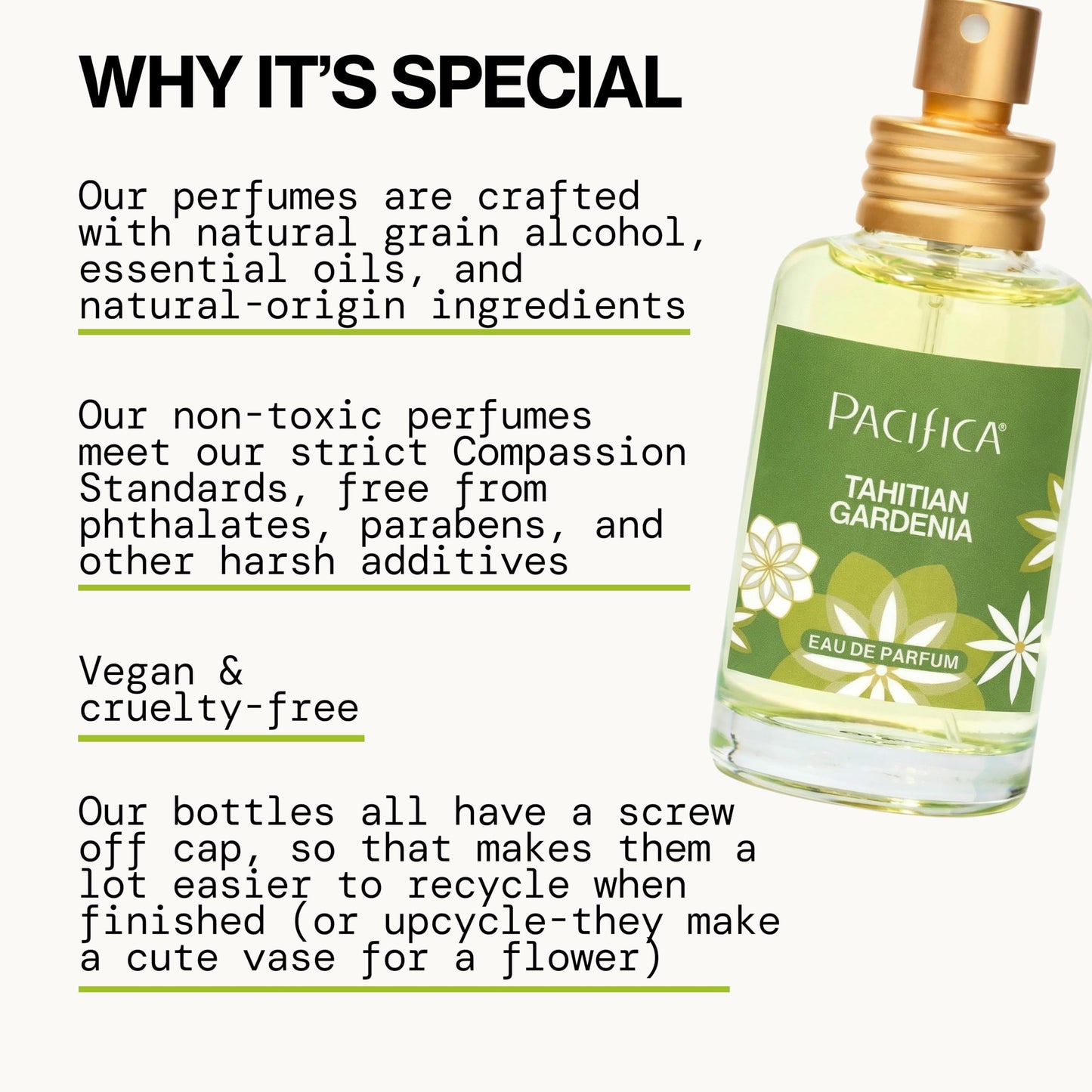 Pacifica Tahitian Gardenia Perfume Spray 1oz - Tropical Floral Fragrance with Gardenia Bloom, Jasmine & Sweet Orange, Warm Vanilla Coconut Notes Beauty & Personal Care Pacifica