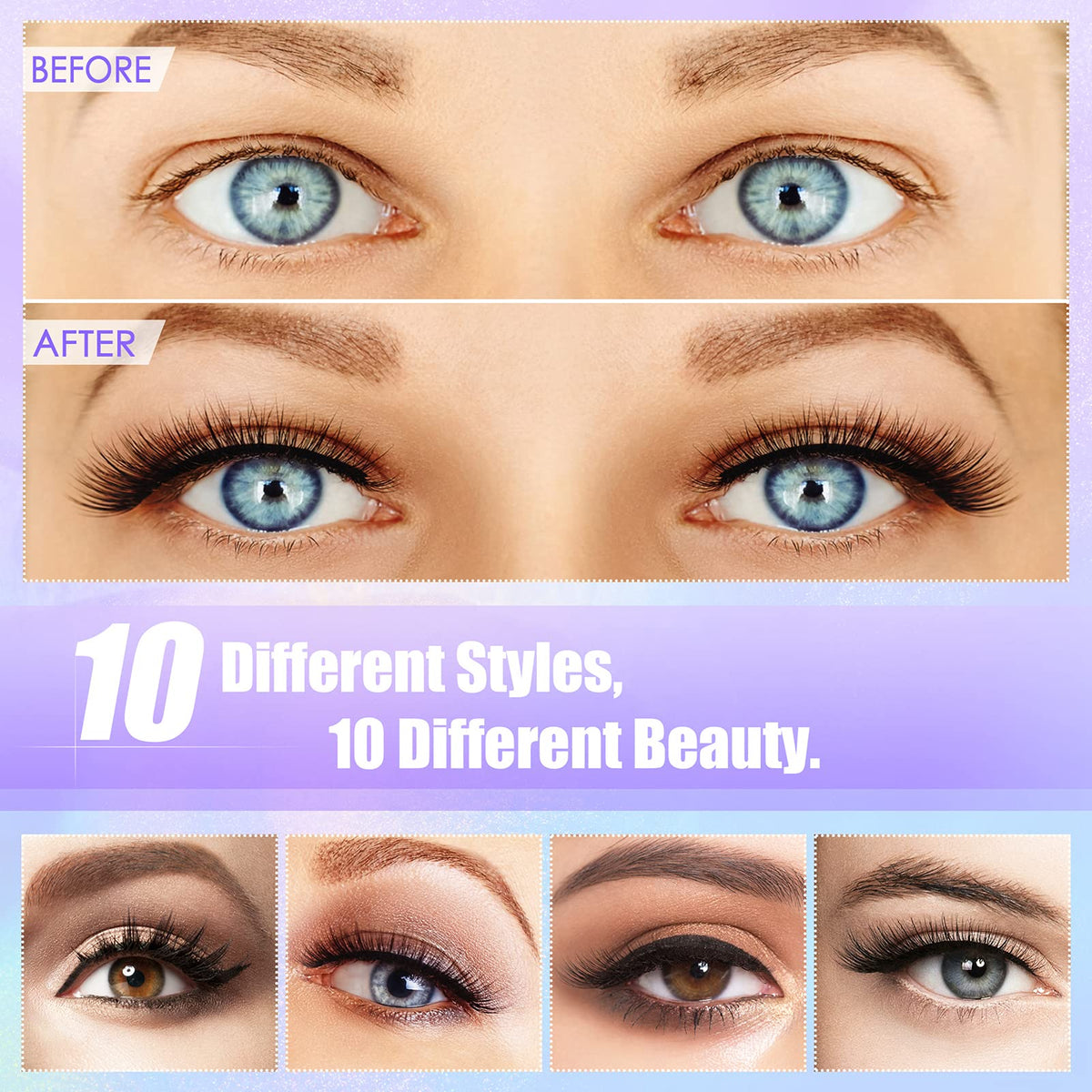 DEJAVIA Magnetic Lashes [10 Pairs], Premium Natural Looking, Reusable Lightweight Wispy Strong Magnetic Eyelashes with Applicator and Tweezers, No Beauty & Personal Care DEJAVIA