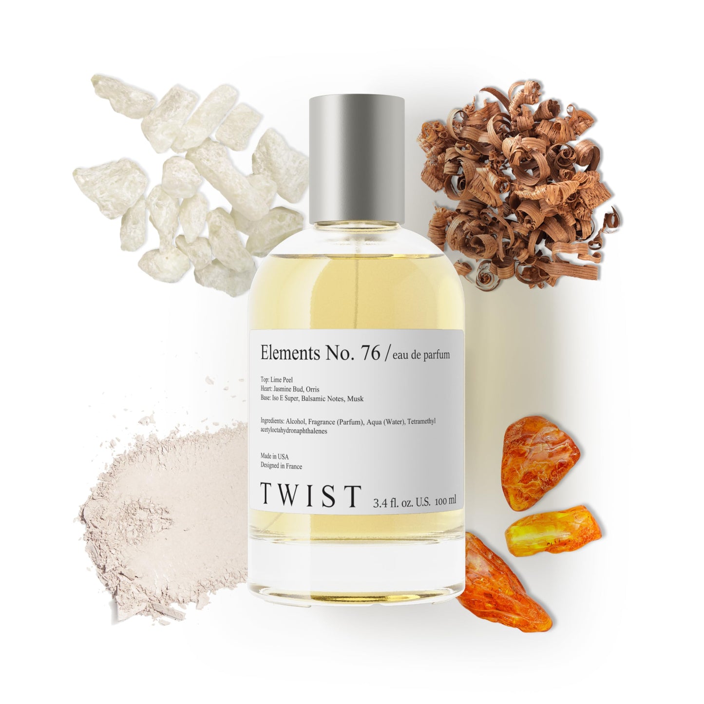 Twist Elements No. 76 - Inspired by E. Molecule 01, Long-Lasting Perfume for Women & Men, Vegan, Clean Ingredients, Cedarwood & Musk Unisex Fragrance Beauty & Personal Care HOUSE OF TWIST