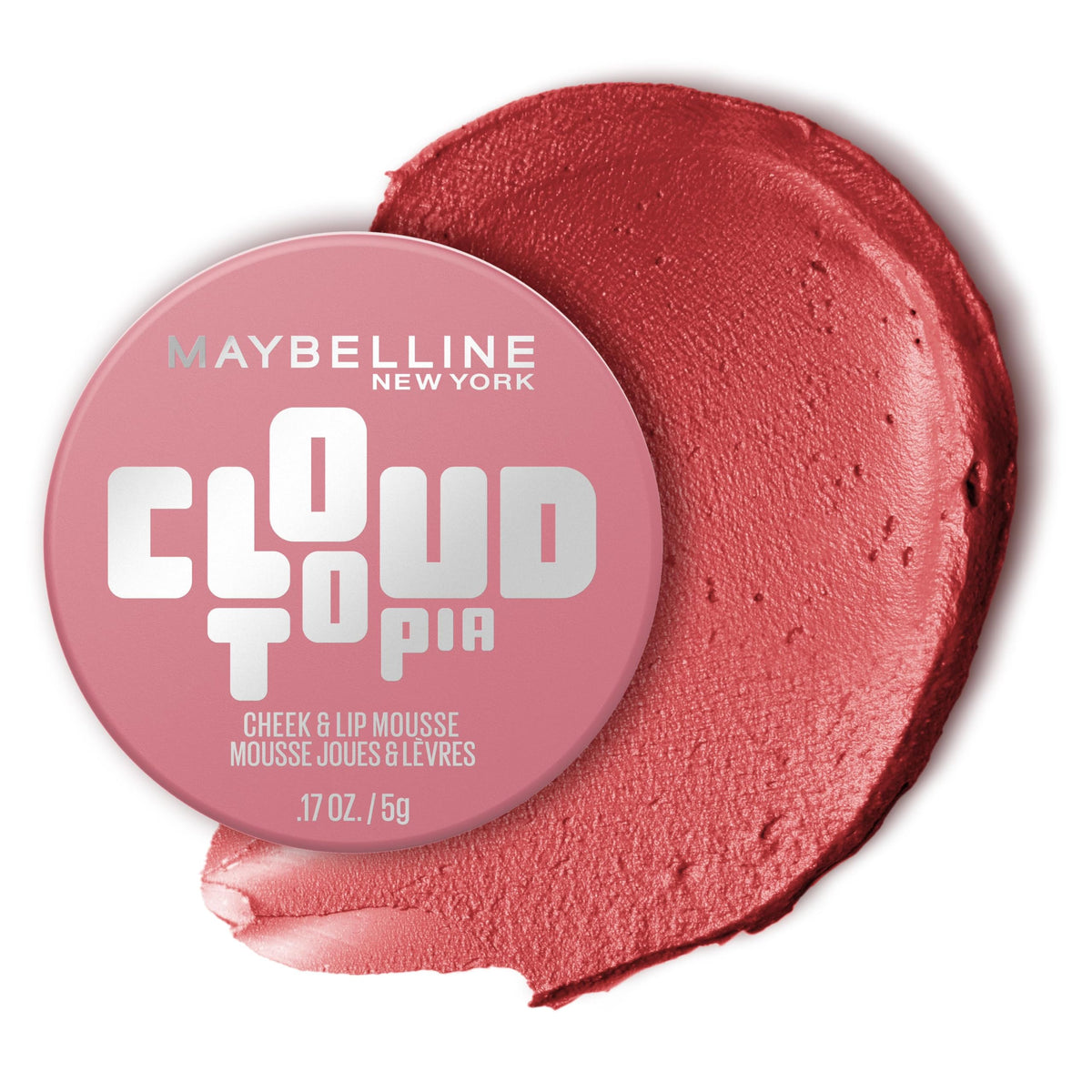 Maybelline Cloudtopia Blush for Cheeks and Lip Mousse, Ultra-Vivid, Pigmented Formula for Up to 14HR of Blush and Lip Makeup Color, Enchanted Mauve, 1
