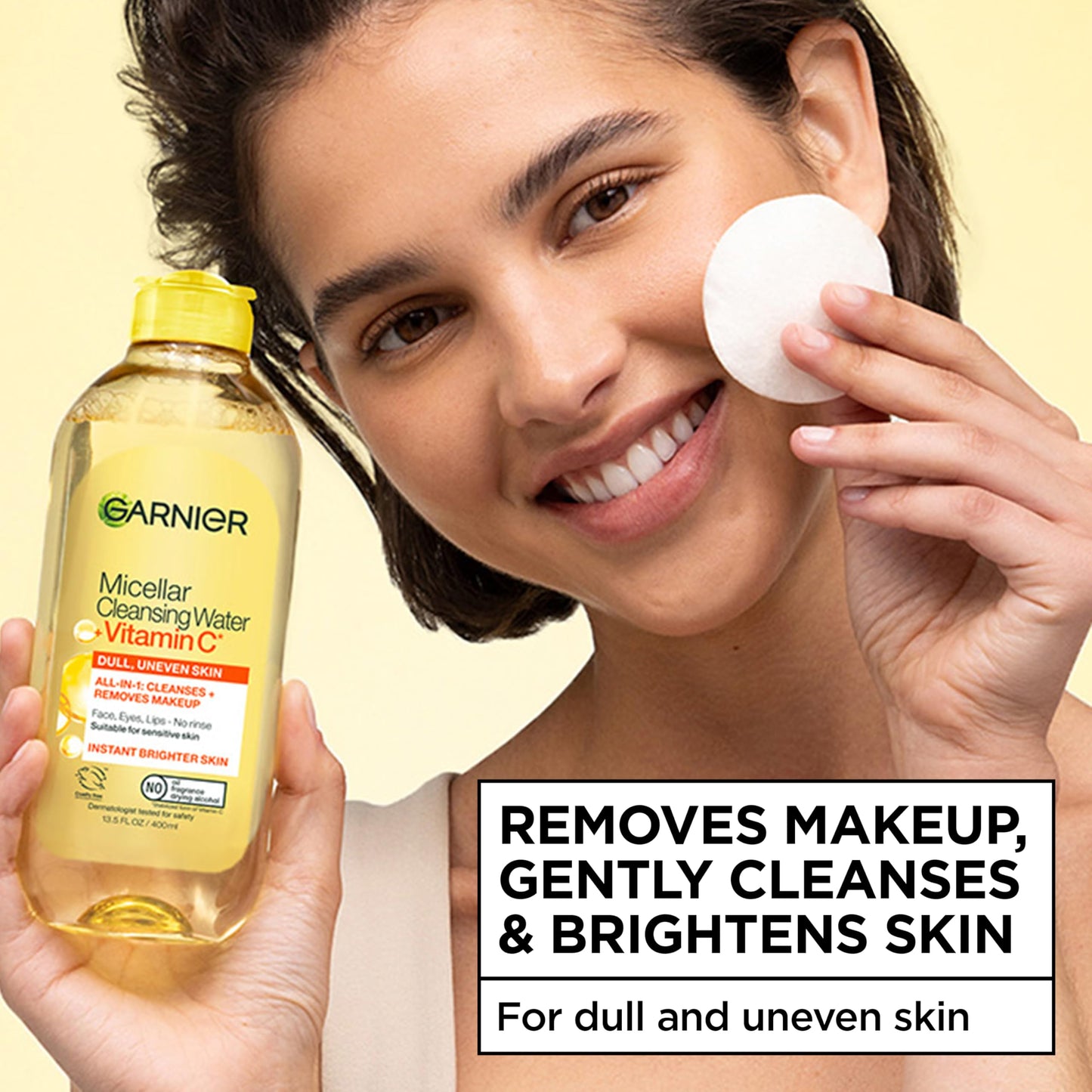 Garnier Micellar Water with Vitamin C, Facial Cleanser & Makeup Remover, Brightening & Hydrating, For All Skin Types, Vegan, Cruelty Free, 13.5 Fl Oz Beauty and Personal Care Garnier