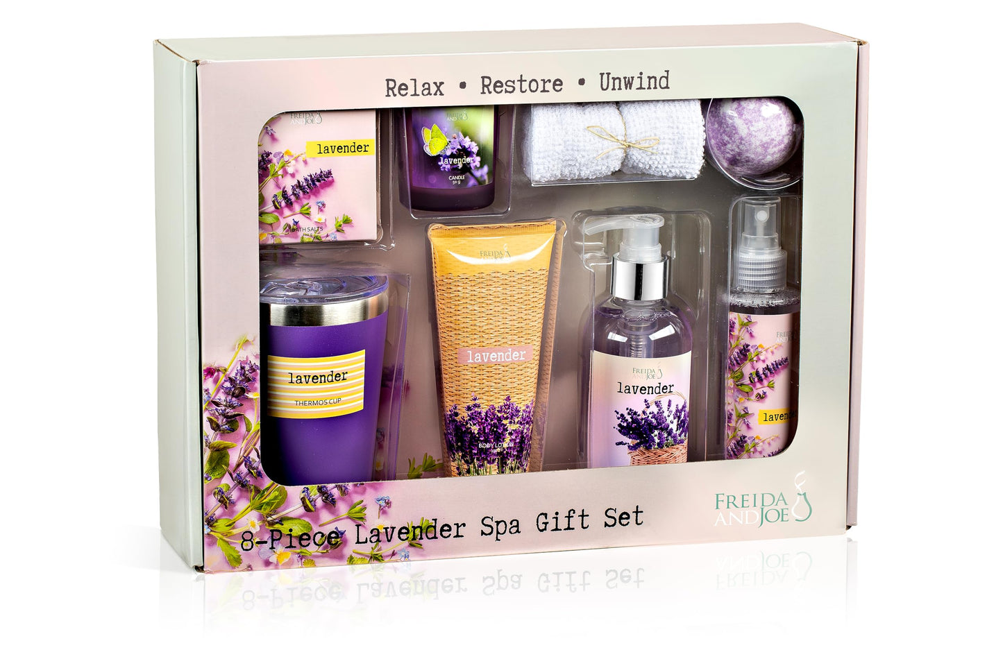 Lavender Ultimate Spa Box - Mother's Day Spa Gift Basket for Mom, Luxury Bath & Body Set, Lavender Scented Self Care Kit Beauty and Personal Care Freida and Joe