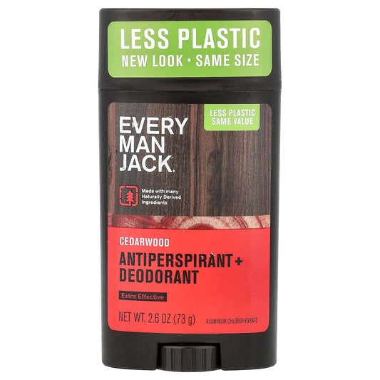 Every Man Jack Antiperspirant Deodorant, Cedarwood, Aluminum Chlorohydrate, Men, Paraben Free, 2.6 oz Beauty and Personal Care Every Man Jack