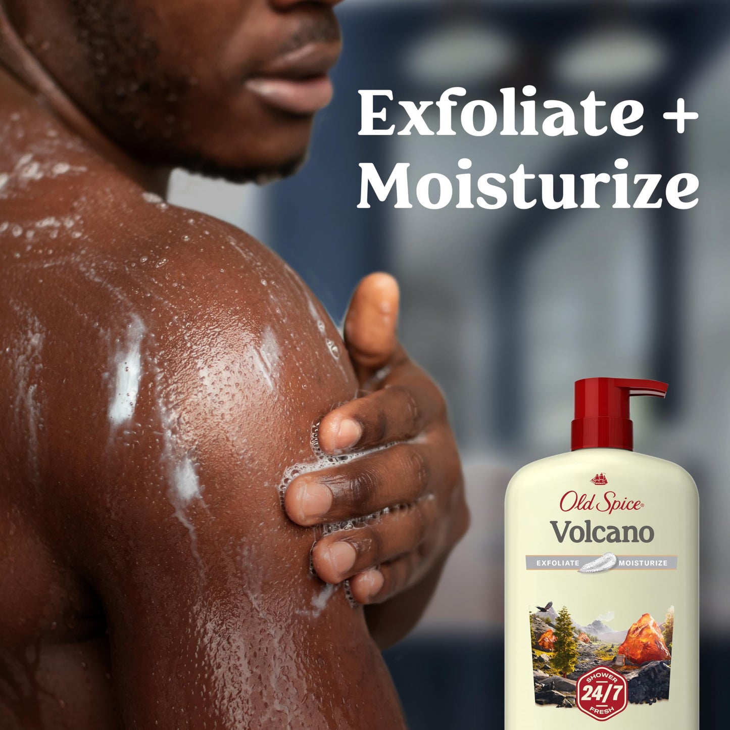 Old Spice Cleansing Body Wash for Men, 24/7 Shower Fresh with Lasting Scent, Exfoliate & Moisture, Gentle on Skin, Vitamin B3, Volcano with Dark Cedar Beauty & Personal Care Old Spice