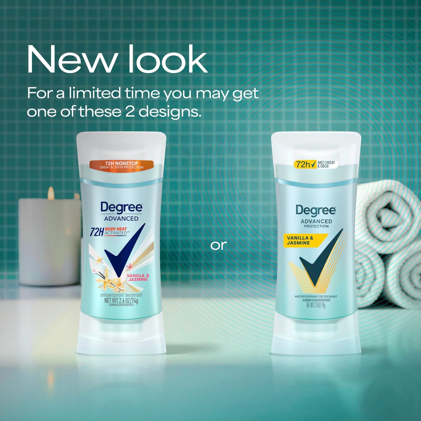 Degree Advanced Protection Antiperspirant Deodorant Vanilla & Jasmine for 72-Hour Sweat & Odor Control for Women, with Body Heat Activated Technology Beauty and Personal Care Degree