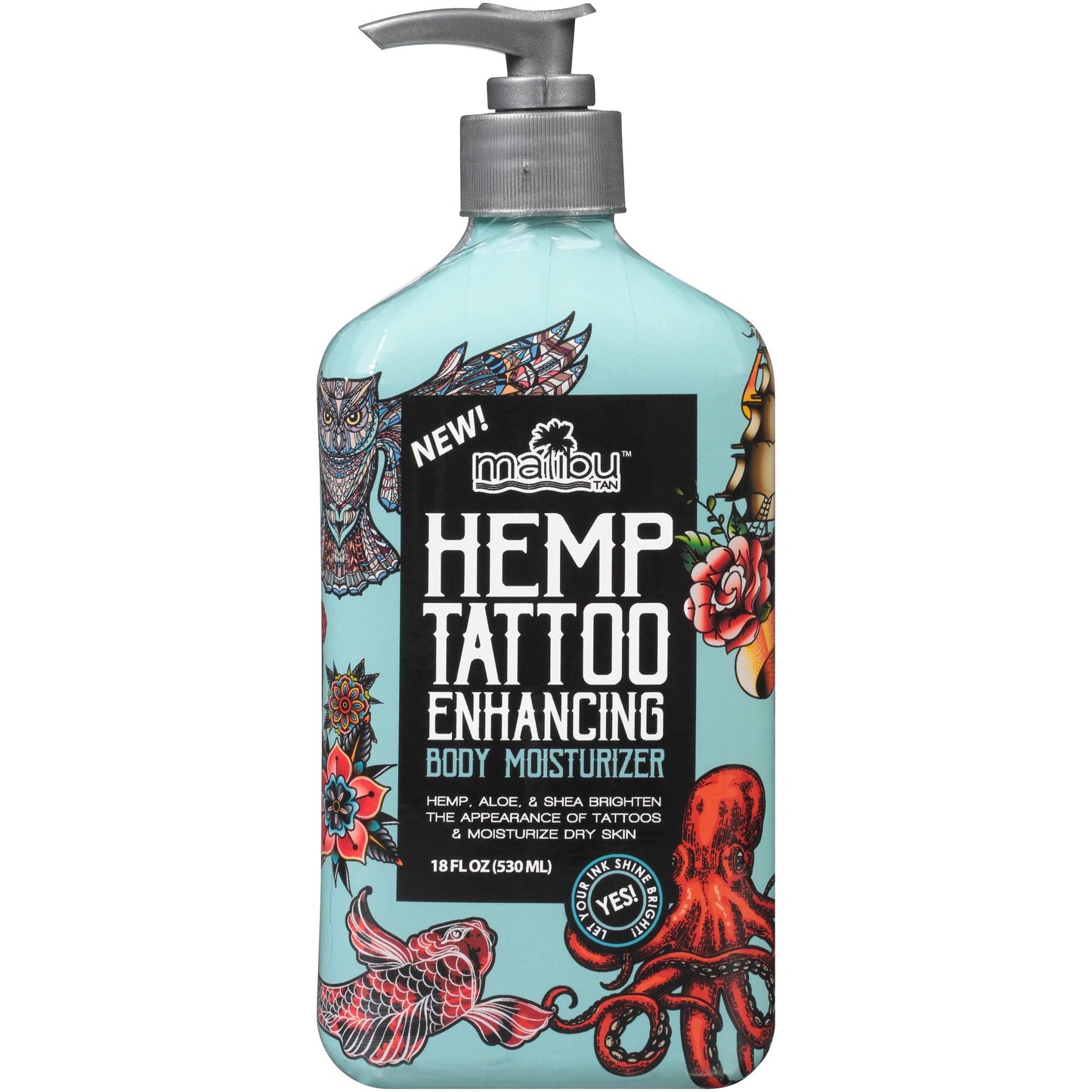 Malibu Tan Hemp Tattoo Enhancing Body Moisturizer, 18 fl. oz. (Pack of 2) Beauty & Personal Care Malibu Tan