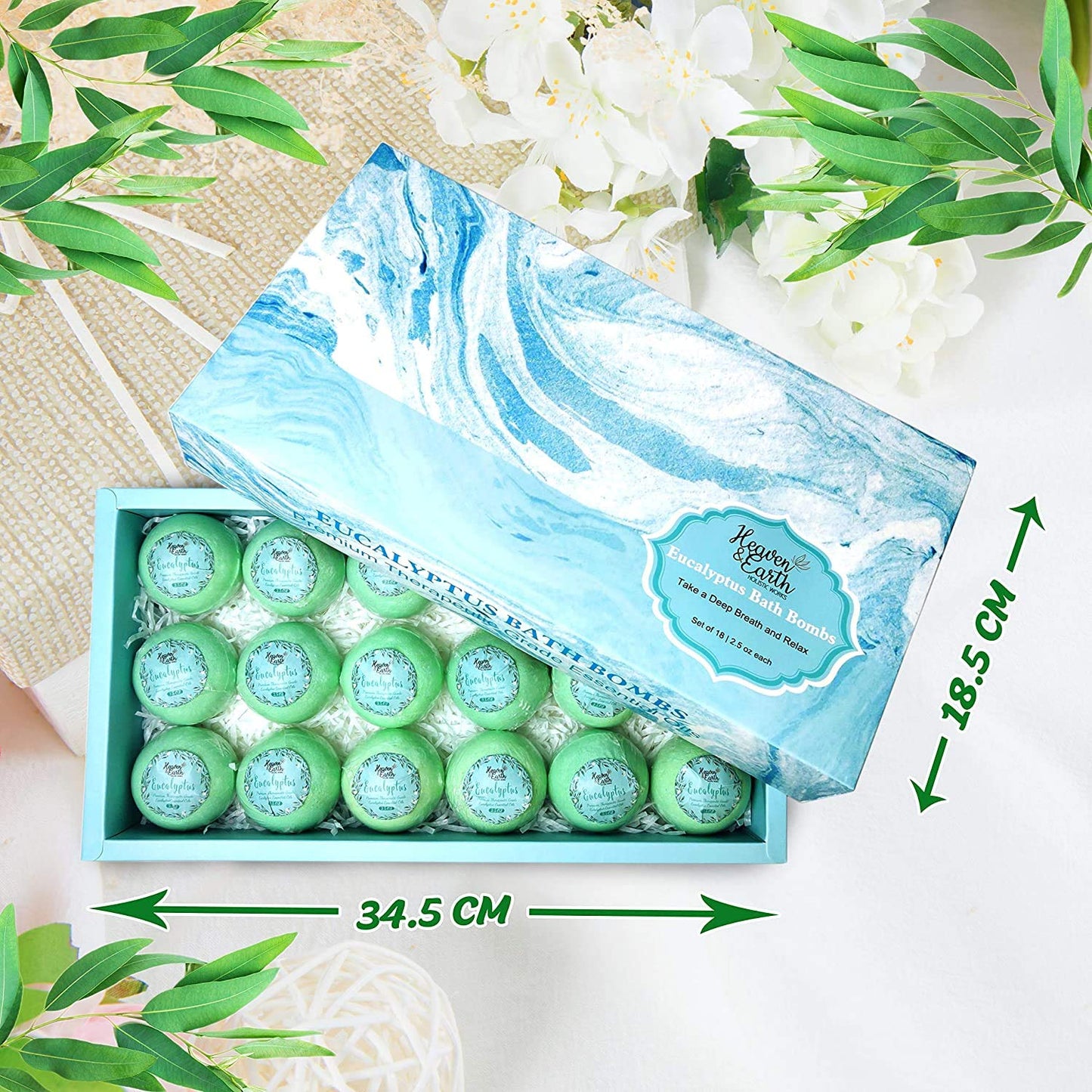 Bath Bomb Gift Sets for Men. 18 Therapeutic Spearmint Eucalyptus Bath Bombs for Sore Muscles. Best Mens Bath Bomb Gift Box for Him & Her Beauty and Personal Care Joanne Arden Organics