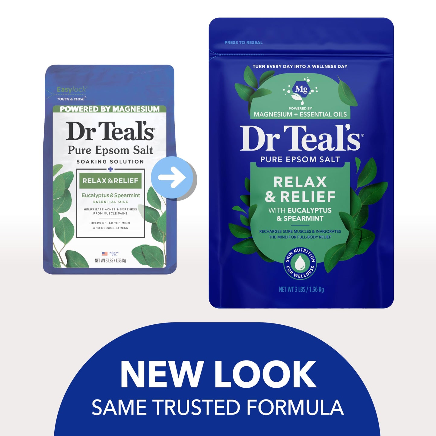 Dr Teal's Pure Epsom Salt, Relax & Relief with Eucalyptus and Spearmint, 3 lb (Pack of 4) Beauty and Personal Care Dr Teal's