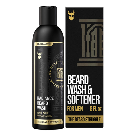 The Beard Struggle Radiance Beard Wash - Gold Collection, Valhalla’s Gates - Cleanse, Nourish & Soften - Beard Cleanser for Men (8 fl oz) Beauty and Personal Care The Beard Struggle