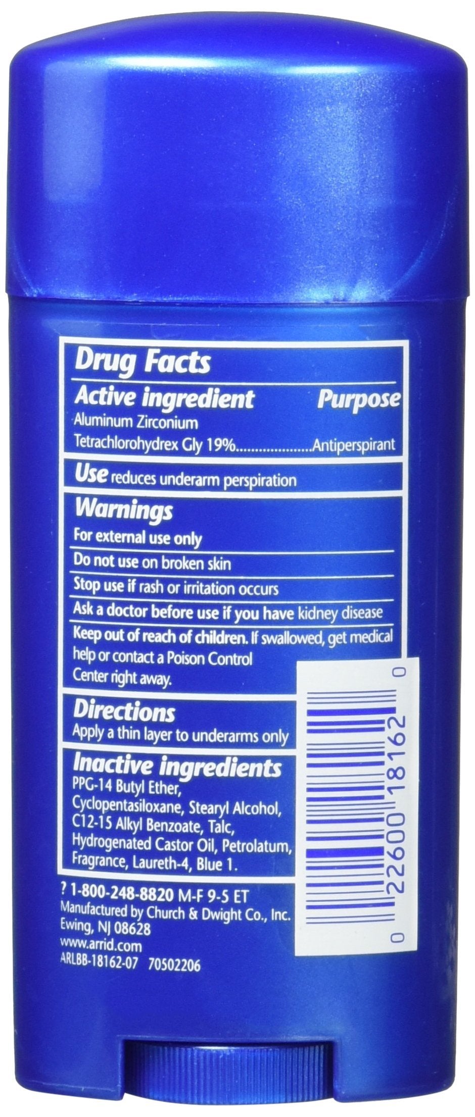 Arrid Extra Extra Dry XX Antiperspirant Deodorant, Solid, Cool Shower, 2.6 oz (73 g) Beauty and Personal Care Arrid