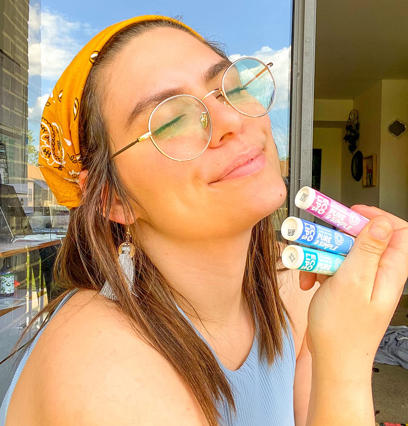 Eco Lips - Pure & Simple Raspberry, Coconut and Vanilla Organic Lip Balm 9-Pack (0.15 oz.) - 100% Natural. 100% Plastic-Free Plant Pod Packaging. Made Beauty & Personal Care Eco Lips