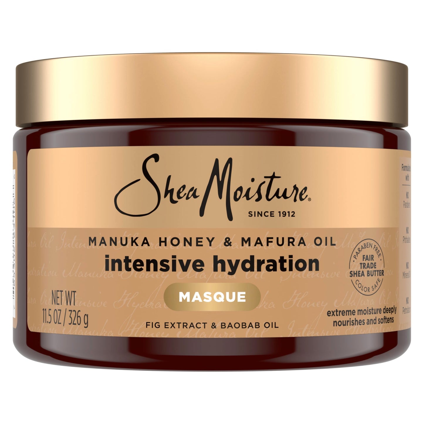 SheaMoisture Intensive Hydration Hair Masque Manuka Honey & Mafura Oil For Dry, Damaged Hair Deep Conditioning Hair Treatment 11.5 oz Beauty & Personal Care SheaMoisture