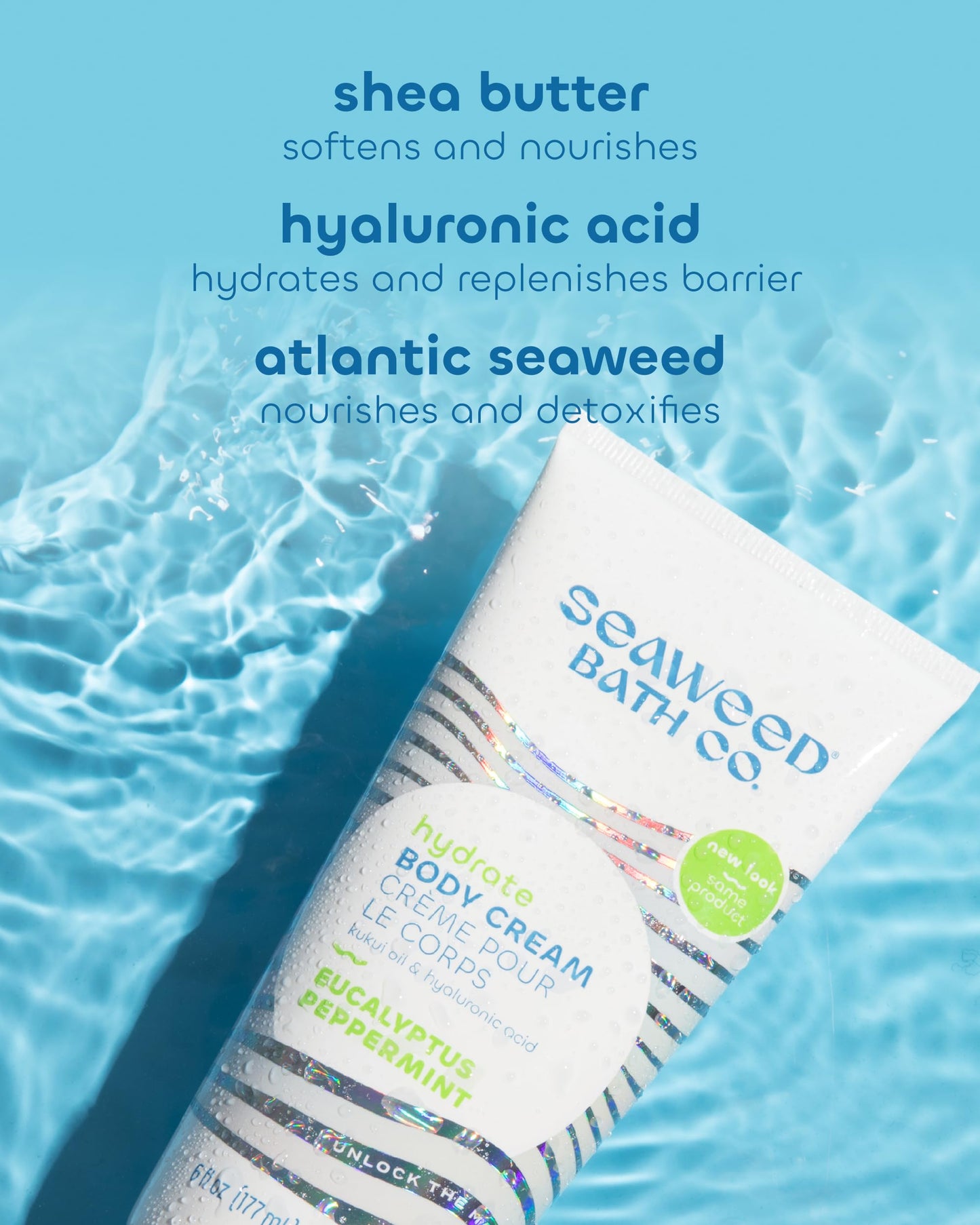 Seaweed Bath Co. Hydrate Body Cream - Eucalyptus Peppermint - Hydrating Scented Moisturizer for Body and Hands - With Vitamin E, Hyaluronic Acid Beauty & Personal Care The Seaweed Bath Co.