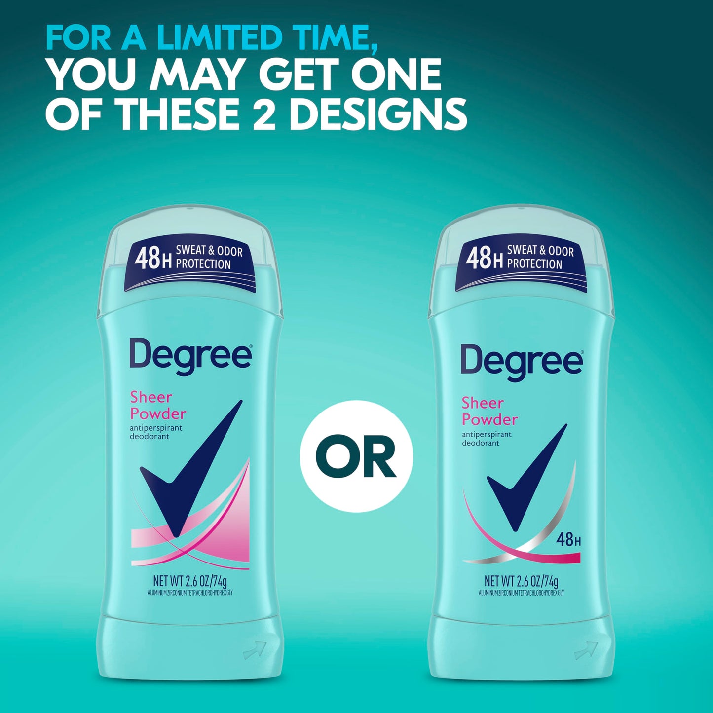 Degree Original Antiperspirant Deodorant Sheer Powder Pack of 6 48-Hour Sweat & Odor Protection Antiperspirant for Women 2.6 oz Beauty and Personal Care Degree