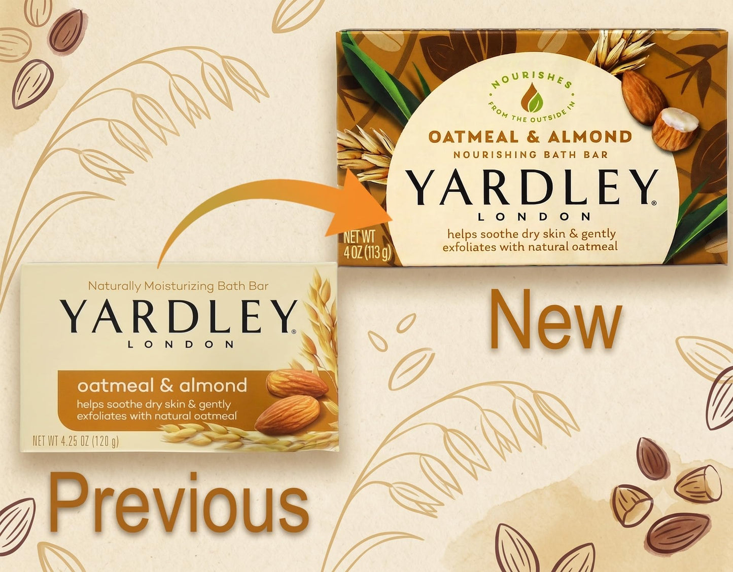 Yardley Oatmeal and Almond Bar Soap, 4.0 Oz. (Pack of 48) Beauty & Personal Care Yardley