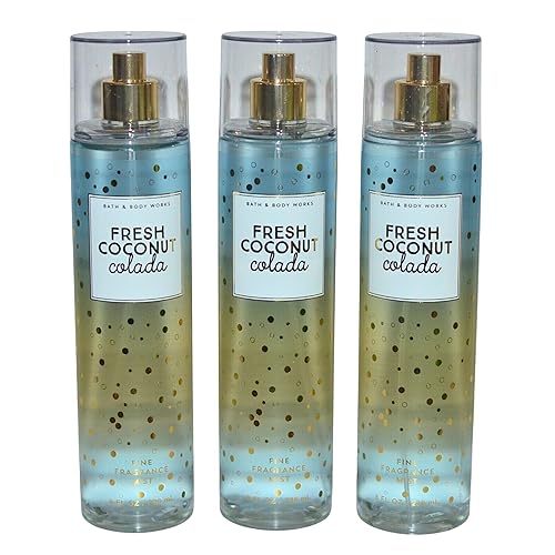 Bath & Body Works Fragrance Mist 3-Pack 8oz Each (Fresh Coconut Colada) Beauty & Personal Care Bath & Body Works