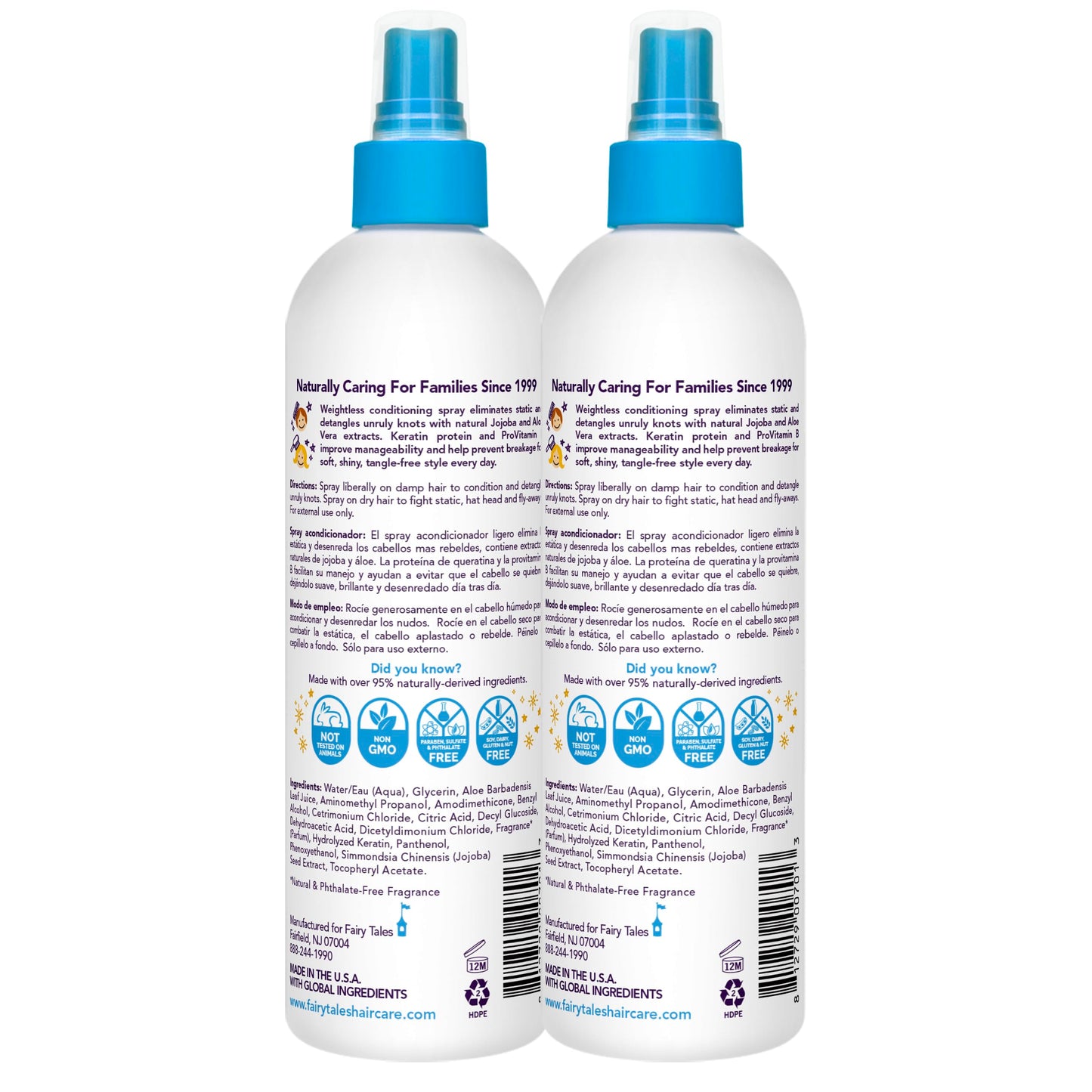 Fairy Tales Tangle Tamer Static Free Detangling Spray - Detangler Spray for Kids - Paraben Free, Sulfate Free, Gluten Free, Nut Free - 12 oz (2 pack) Beauty & Personal Care Fairy Tales
