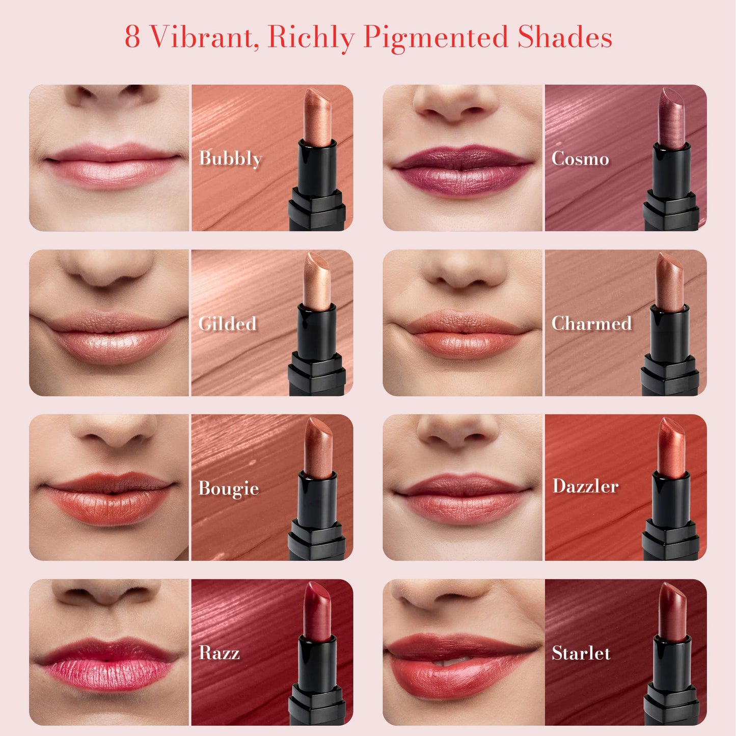 Juwel Cosmetics Frosted Finish Lipstick, Long Wear Moisture-Rich Shades with Natural Minerals, Matte Lipstick Contains Shea Butter, Grapeseed & Beauty & Personal Care Juwel Cosmetics