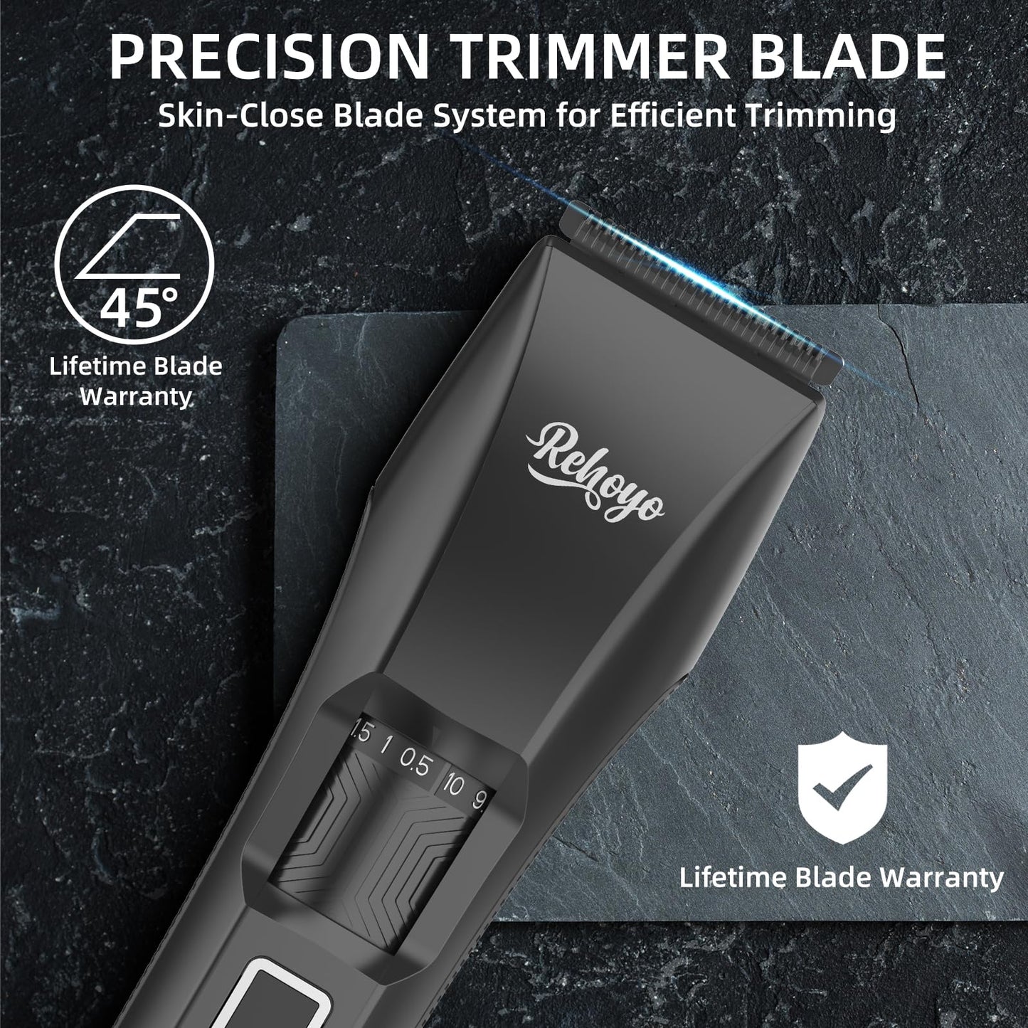 REHOYO Beard Trimmer for Men Adjustable: Professional Cordless Trimmer with 20-Length Dial - Waterproof Hair Clippers w/Stainless Steel Blades Beauty and Personal Care REHOYO