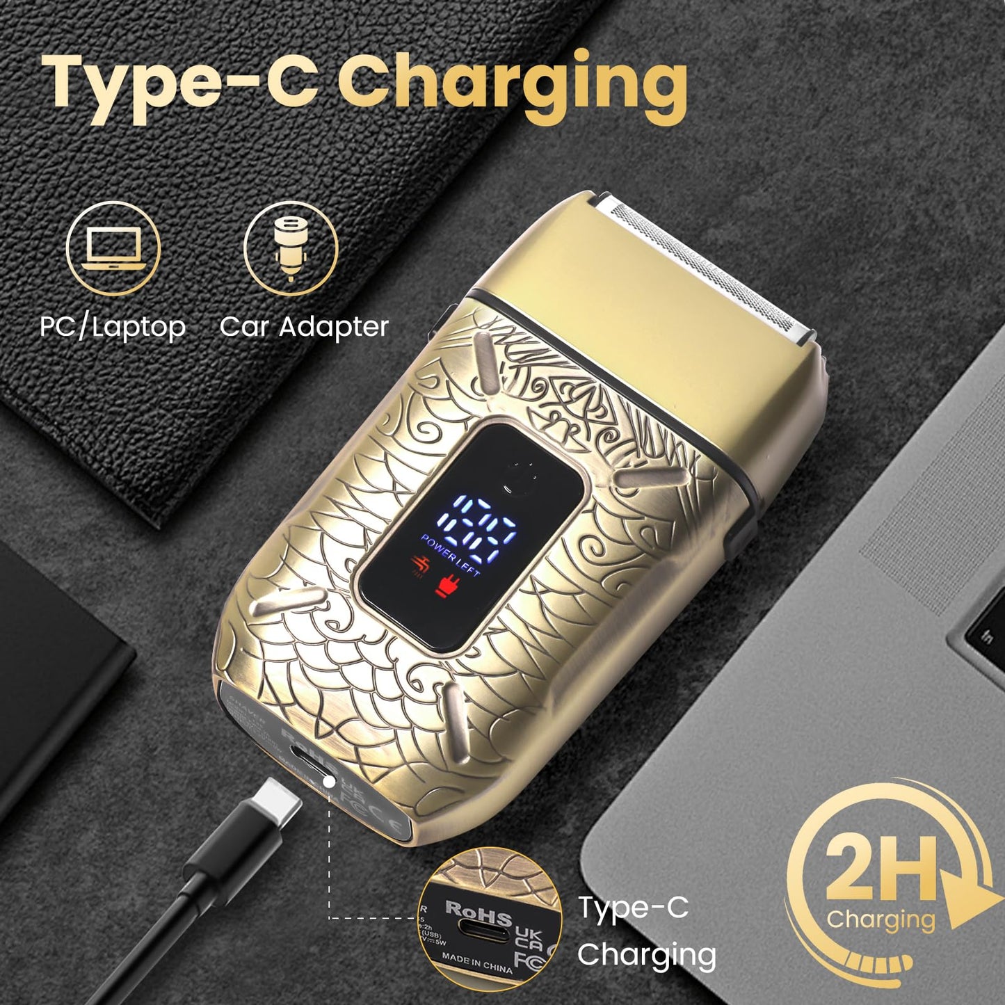 Foil Shavers for Men, Electric Razor with Triple Blades, LED Display, Cordless Rechargeable Shavers for Men, Men's Foil Shaver for Close Shave, Dry Beauty and Personal Care LCMWB