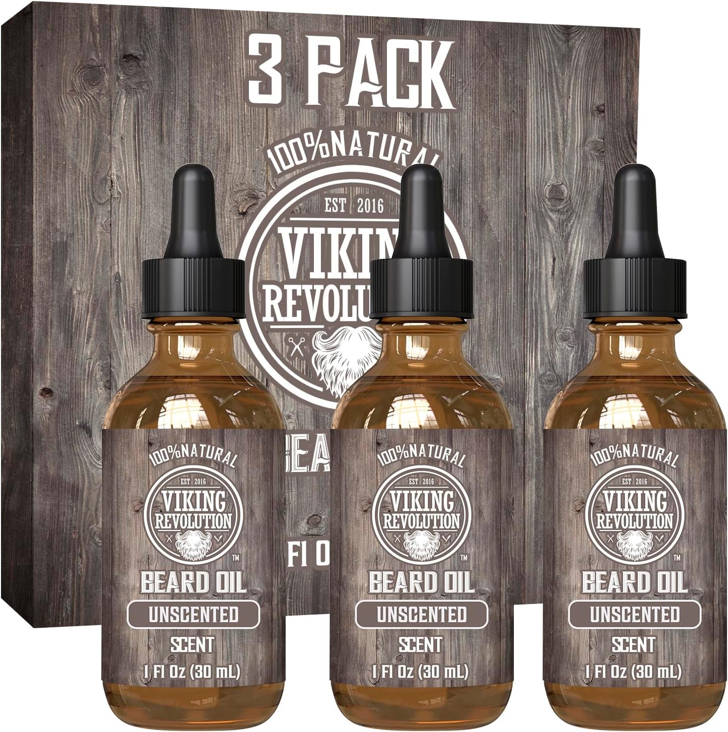 Viking Revolution Beard Oil for Men - Unscented - Natural Mens Beard Oil with Argan Oil and Jojoba Oil - Beard Softener, Strengthens and Moisturizes Beauty & Personal Care Viking Revolution