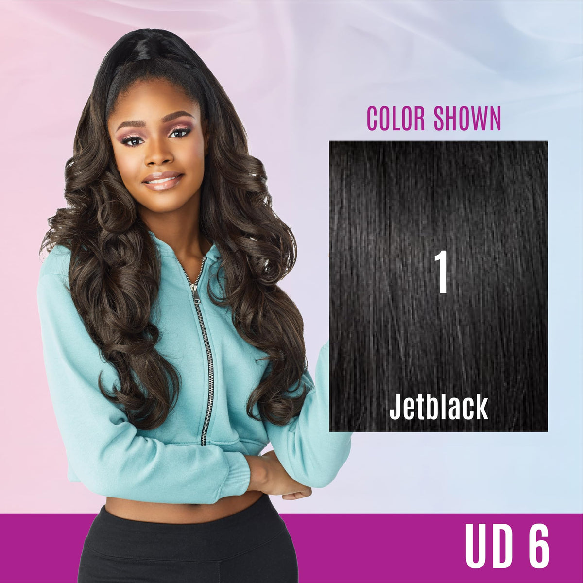 Sensationnel Instant Updown Halfwig Pony-Iud 6, 1 JETBLACK