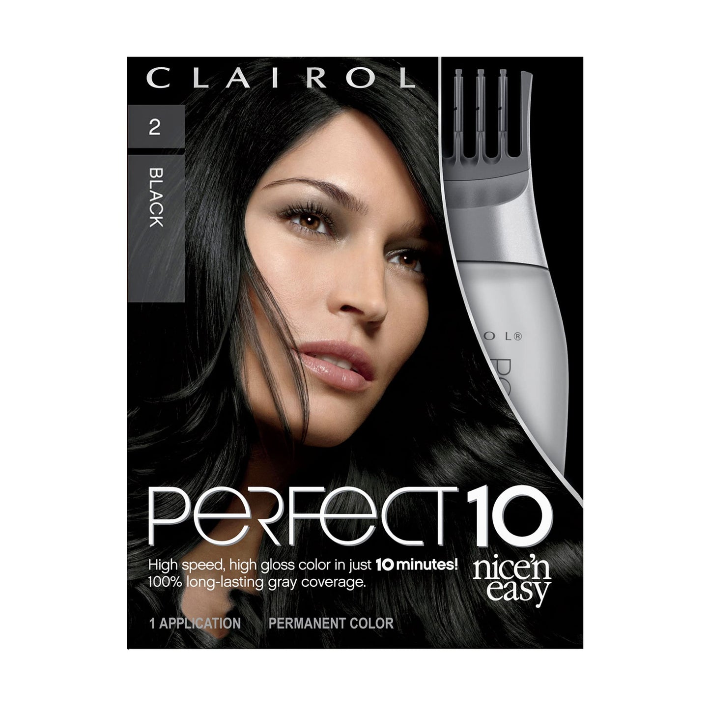 Clairol Nice'n Easy Perfect 10 Permanent Hair Dye, 2 Black Hair Color, Pack of 1 Beauty & Personal Care Clairol
