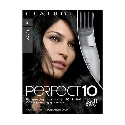 Clairol Nice'n Easy Perfect 10 Permanent Hair Dye, 2 Black Hair Color, Pack of 1 Beauty & Personal Care Clairol