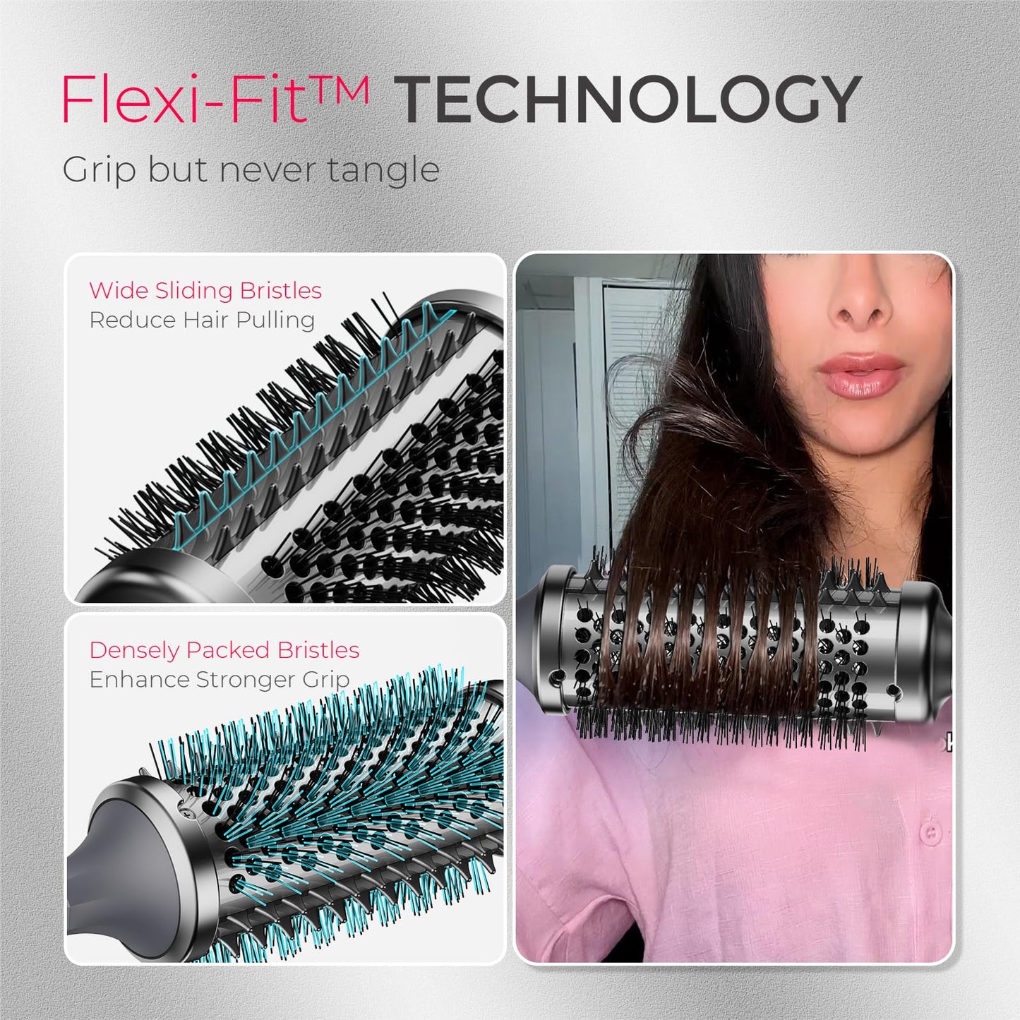 TYMO 2.0 Thermal Brush Curling Brush - STYLUX 1.7" Blowout Volumizer with Flexi-Fit for Hair Straightening, Heated Round Styler Tool, Hair Beauty and Personal Care TYMO