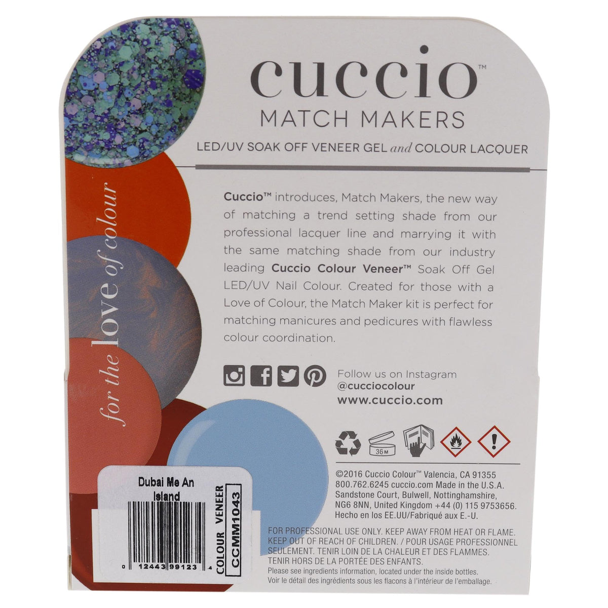 Cuccio Matchmaker Nail Lacquer & Gel Polish, Dubai Me An Island Green, 2 pc (I0098367)