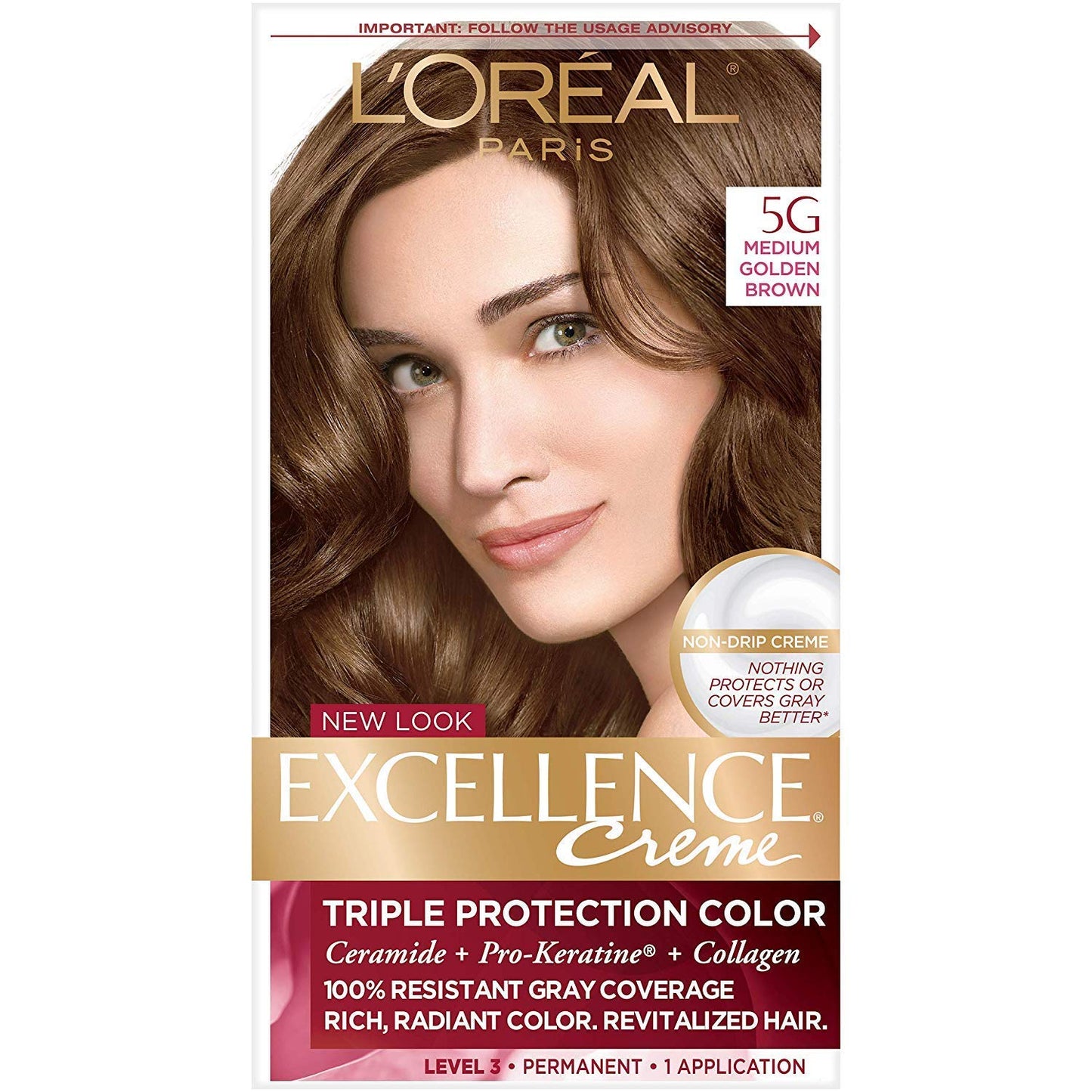 L'Oreal Excellence #5G Medium Gold Brown Hair Color, 1 ct Beauty & Personal Care L'Oreal Paris