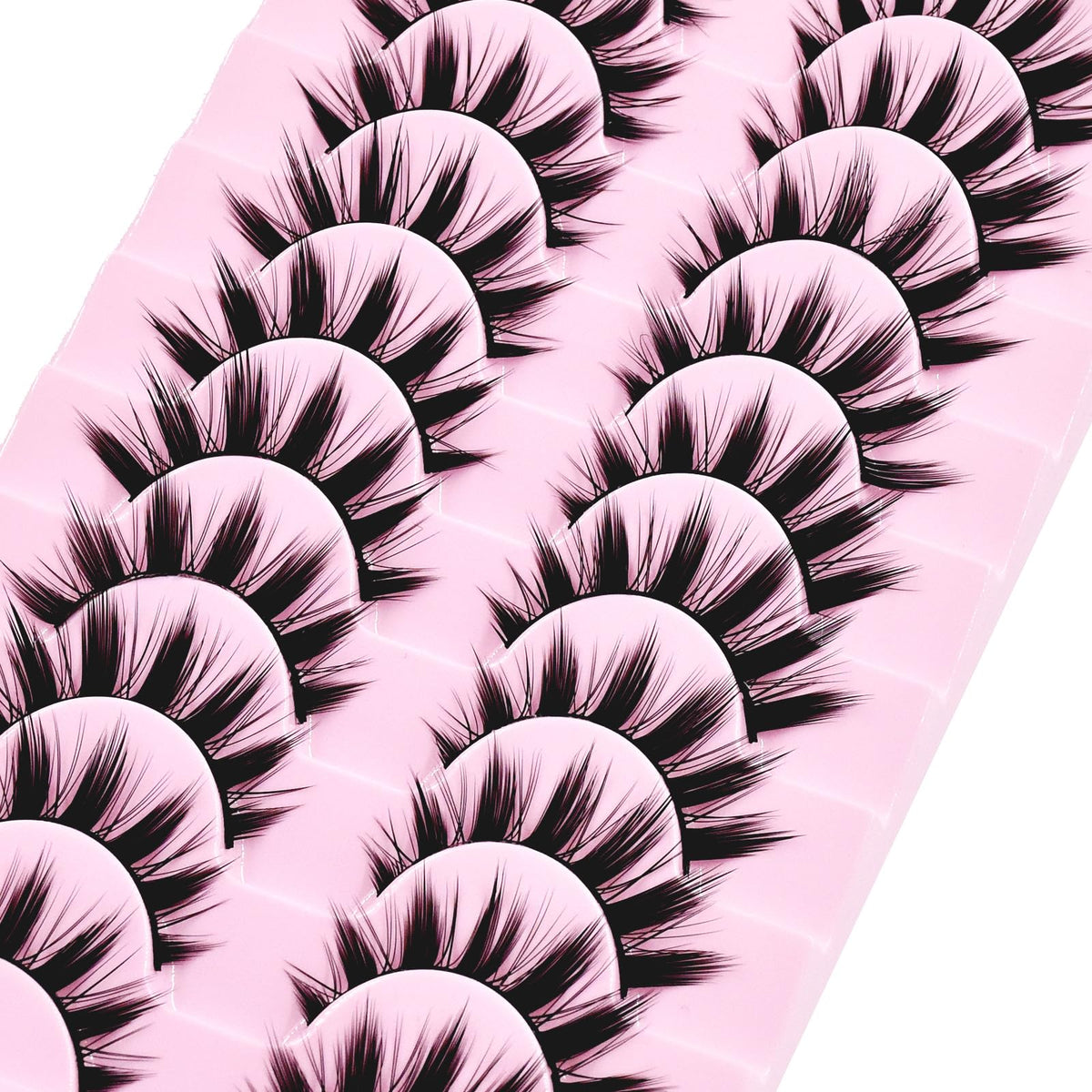 10 Pairs Manga Lashes Anime Cosplay Lashes Spiky Manga Style Lashes Janpanese 16mm Extension Natural Manhua Doll Eye Lashes Halloween/Party Makeup Beauty & Personal Care AUGENLI