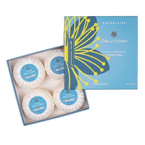 Provence Sante Luxury French Cleansing Bar - Moisturizing Shea Butter - Triple-milled Linden Fragrance, 2.7oz 4-Bar Gift Box Beauty & Personal Care Provence Sante
