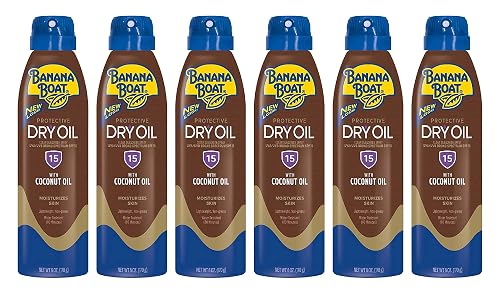 Banana Boat Continuous Spf#15 Spray Dry Oil With Argan Oil 6 Ounce (177ml) (6 Pack) Beauty & Personal Care Banana Boat