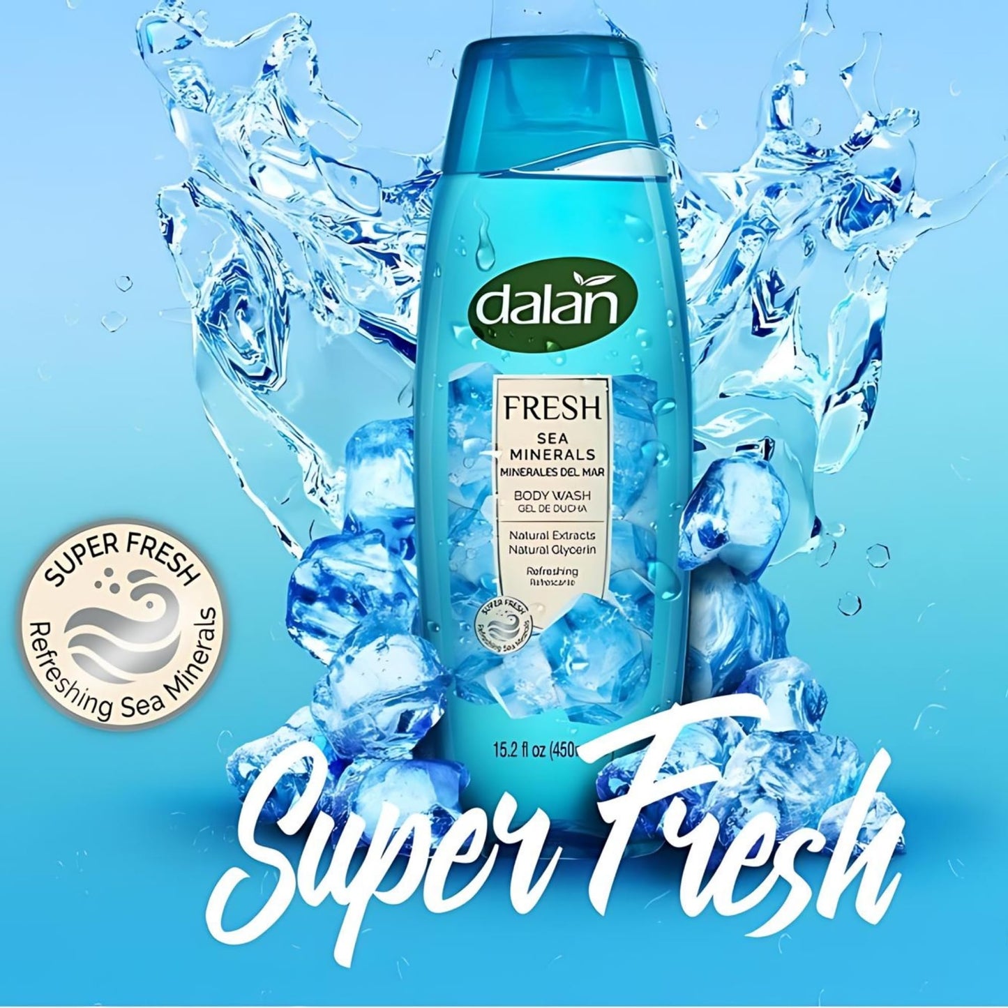 Dalan Natural Extracts Body Wash, with Fresh Pink Grapefruit & Aloe Vera & Sea Minerals, 15.2 fl oz (3 Pack, Sea Minerals) Beauty & Personal Care Dalan