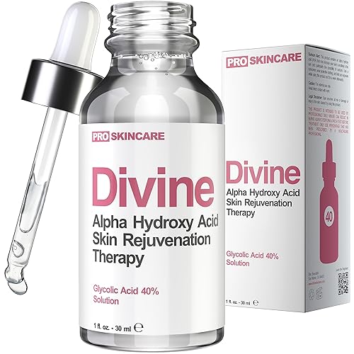 Glycolic Acid Peel 40% Professional Chemical Peel for Face for Acne Scars, Collagen Boost, Wrinkles, Fine Lines - Alpha Hydroxy Acid Liquid Exfoliant Beauty & Personal Care Divine Derriere