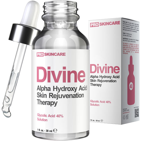 Glycolic Acid Peel 40% Professional Chemical Peel for Face for Acne Scars, Collagen Boost, Wrinkles, Fine Lines - Alpha Hydroxy Acid Liquid Exfoliant Beauty & Personal Care Divine Derriere