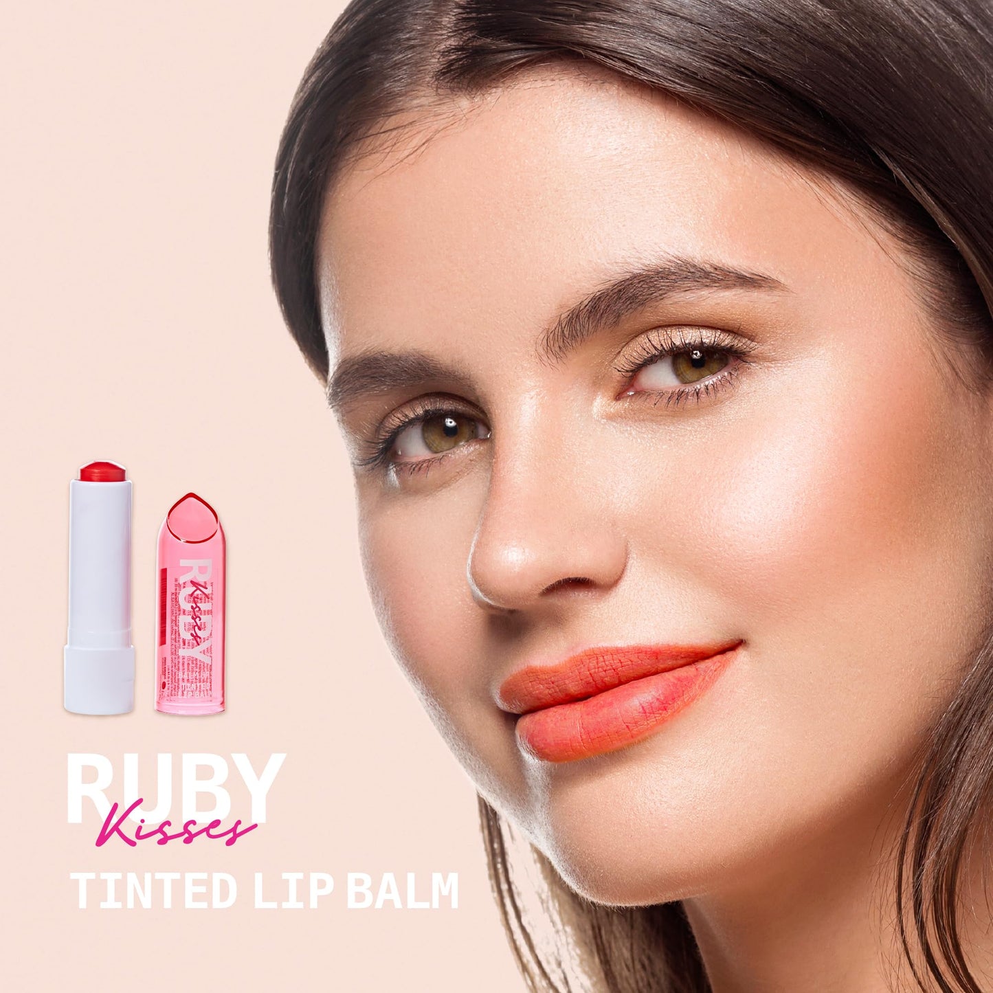 Ruby Kisses Balm Up Tinted Lip Balm, Non-Greasy Hydrating Formula, Nourishing Coconut Core & Vitamin E Infused, Care with Natural Shine, Lightweight Beauty and Personal Care Ruby Kisses
