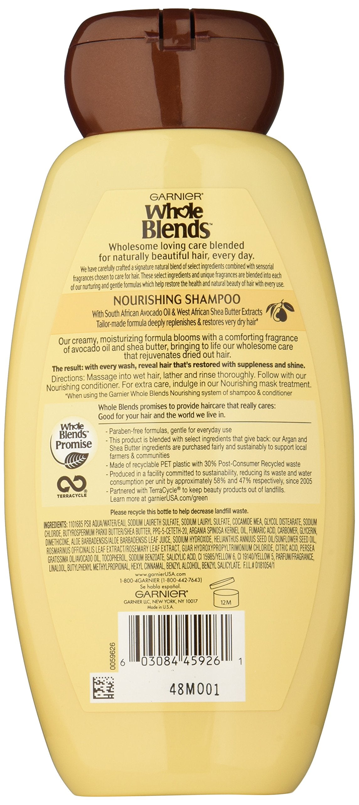 Garnier Whole Blends Nourishing Shampoo with Avocado Oil & Shea Butter Extracts, 12.5 Fluid Ounce Beauty & Personal Care Garnier