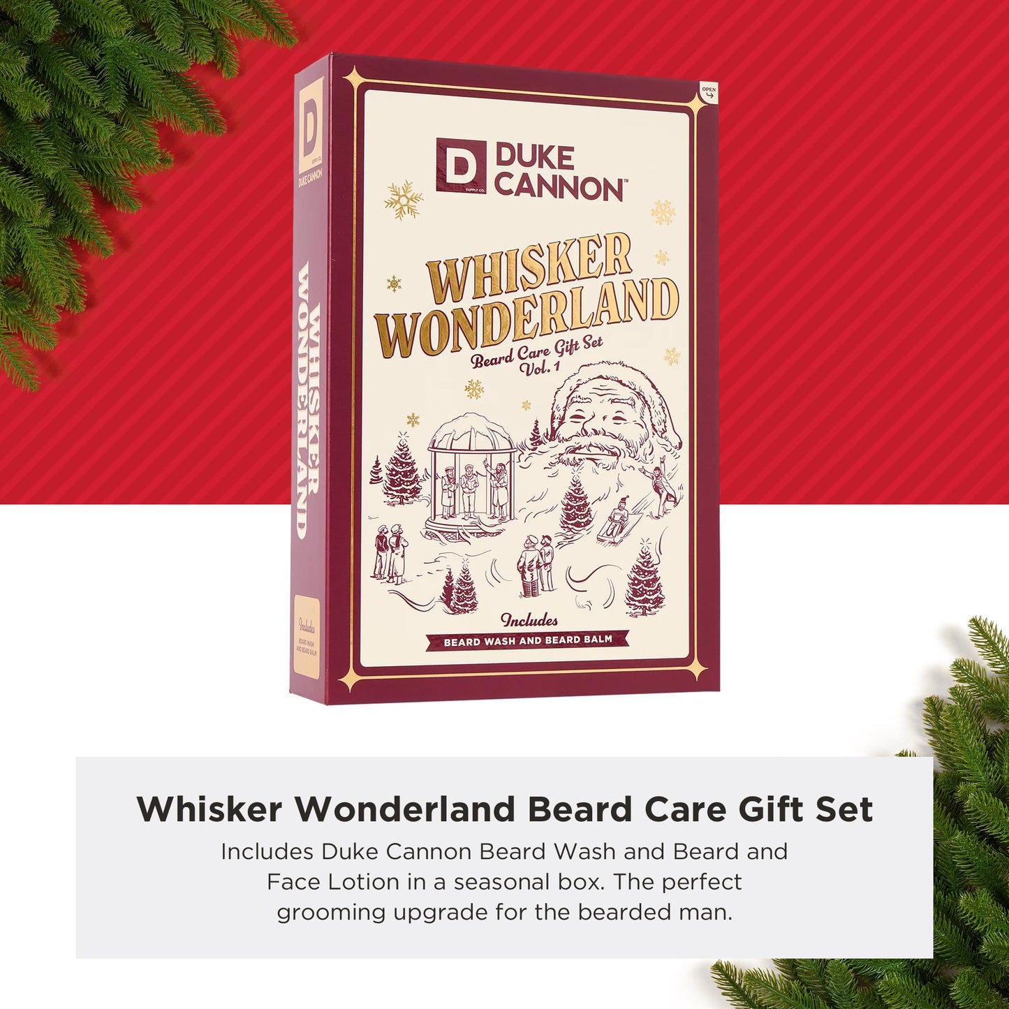 Duke Cannon Whisker Wonderland Beard Care Gift Set - Beard Wash + Beard & Face Lotion - Holiday Kit for Men - Barley & Wheat Protein - Vitamin B & E Beauty and Personal Care Duke Cannon Supply Co.