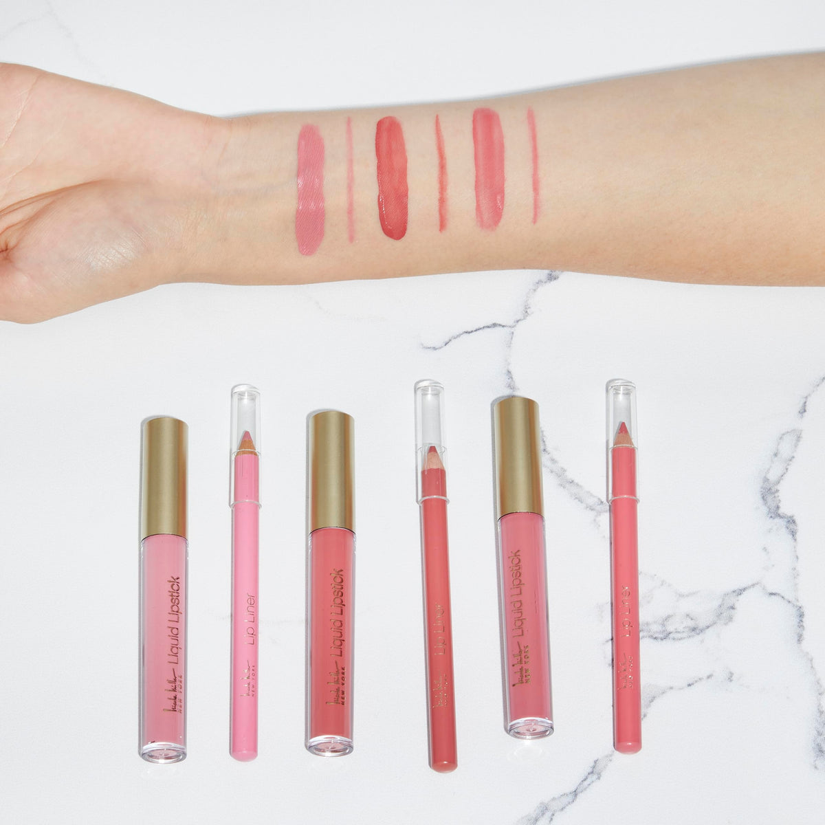 Nicole Miller Liquid Lipstick & Liner Collection | 6 Piece Set in Various Shades for Stunning, Long-lasting Beauty & Personal Care Nicole Miller New York