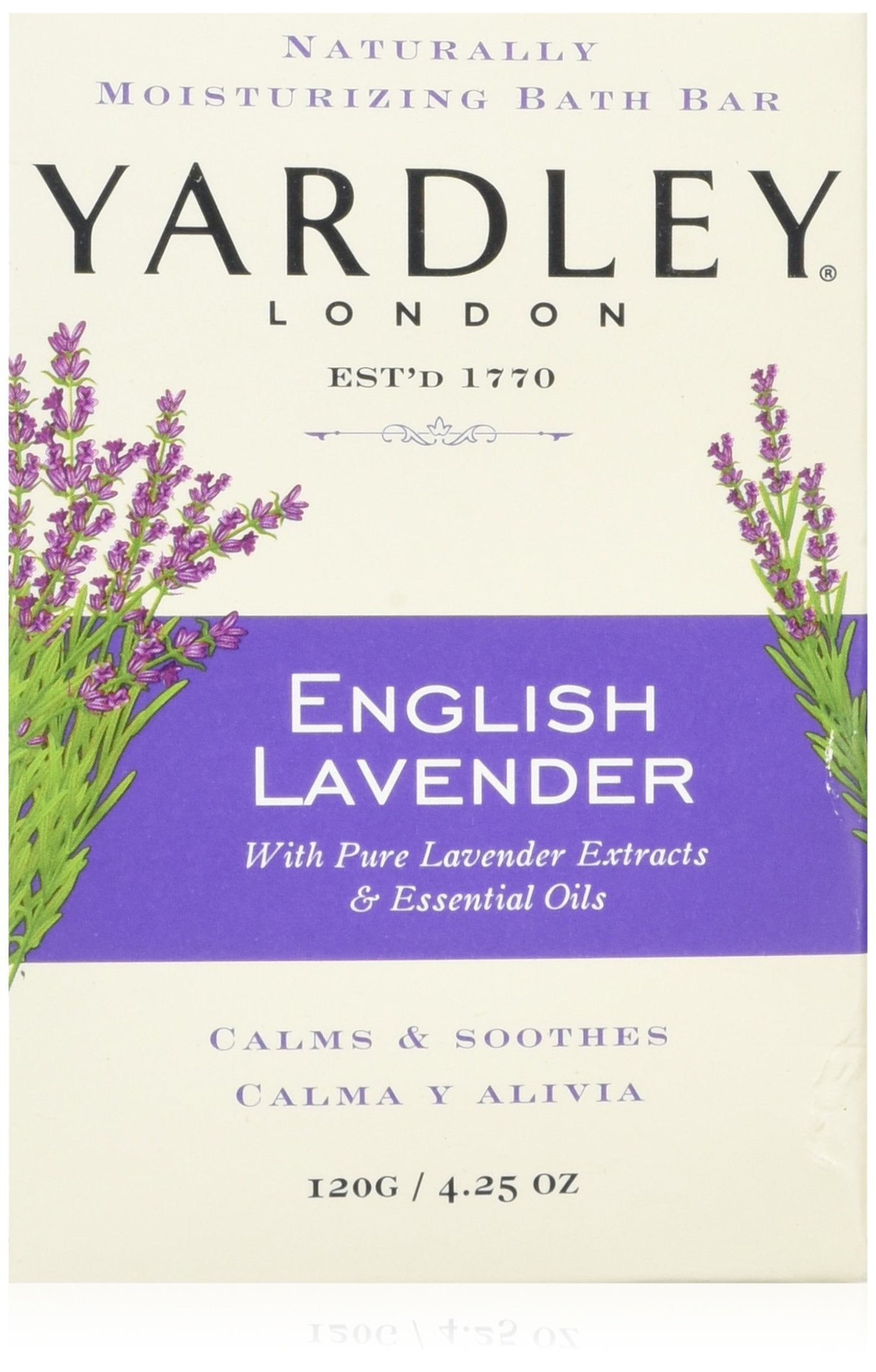 Yardley London English Lavender with Essential Oils Soap Bar, 4.25 oz Bar (Pack of 8) Beauty & Personal Care Yardley