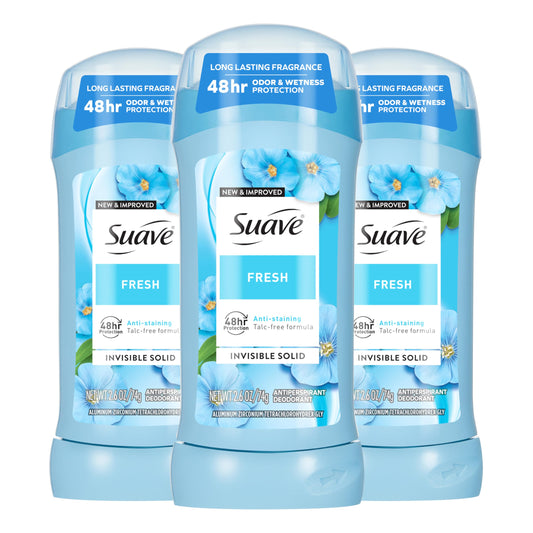 Suave Invisible Solid Deodorant Fresh 2.6z, 3 Pack Beauty and Personal Care Suave