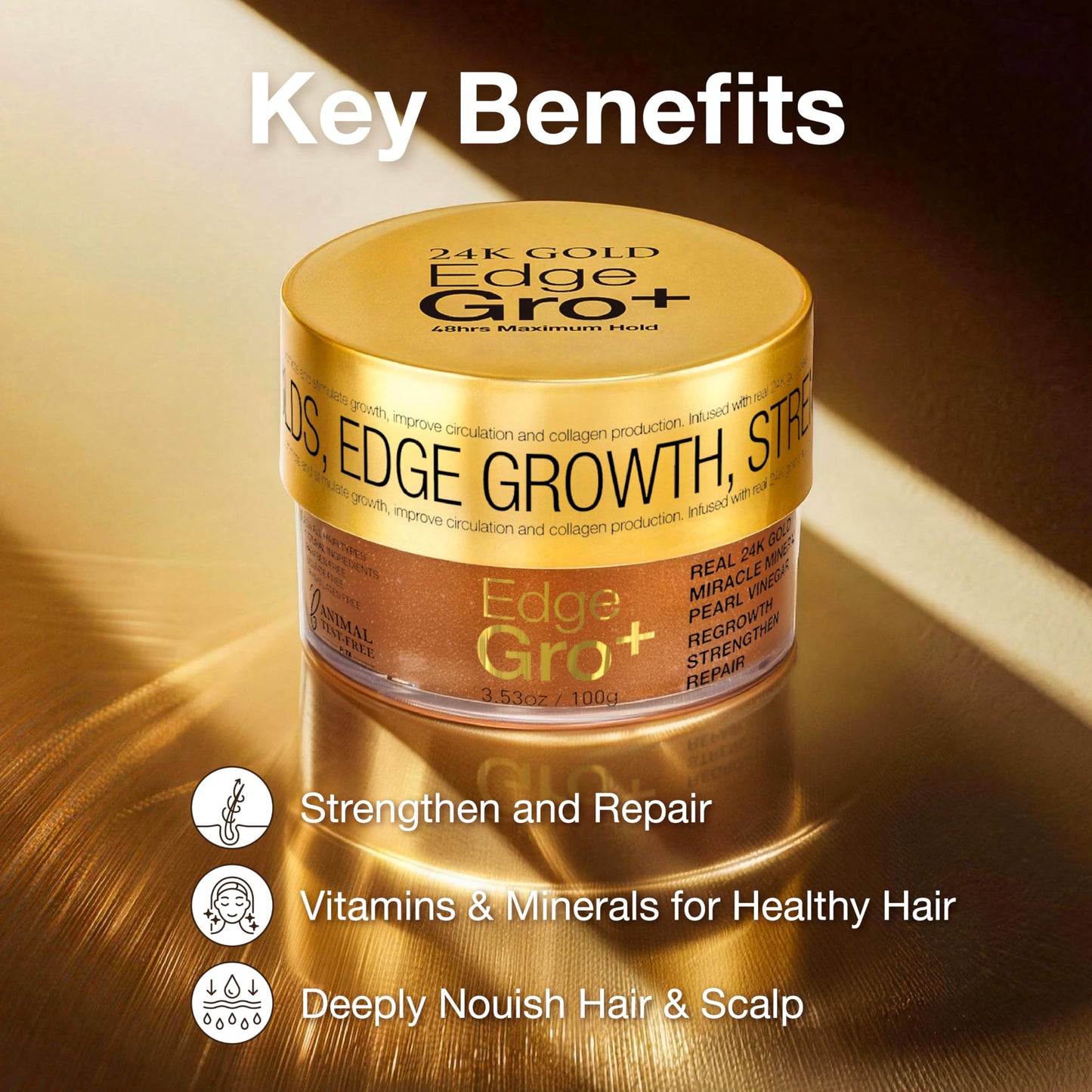 Lux Collection Edge Control Gel for 4C Hair - Maximum Hold 48 Hour Edge Control for Hair, Edge Lux Edge Gro+ with Castor Oil & Biotin, 3.53oz Beauty & Personal Care Lux Collection