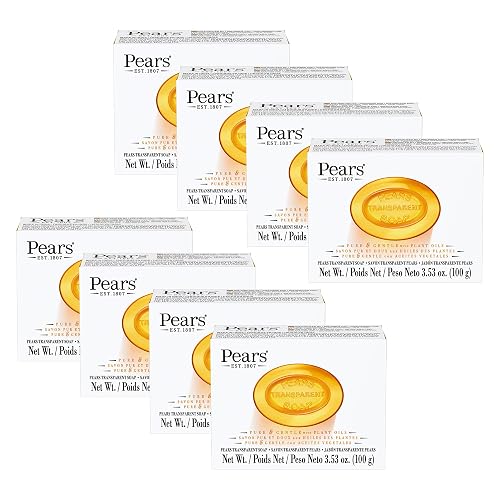 Pears Pure and Gentle with Glycerin and Natural Oils - Transparent Soap Bar for Radiant Skin - Bar Soap for Women and Men - Amber - 8 pc Beauty & Personal Care Pears