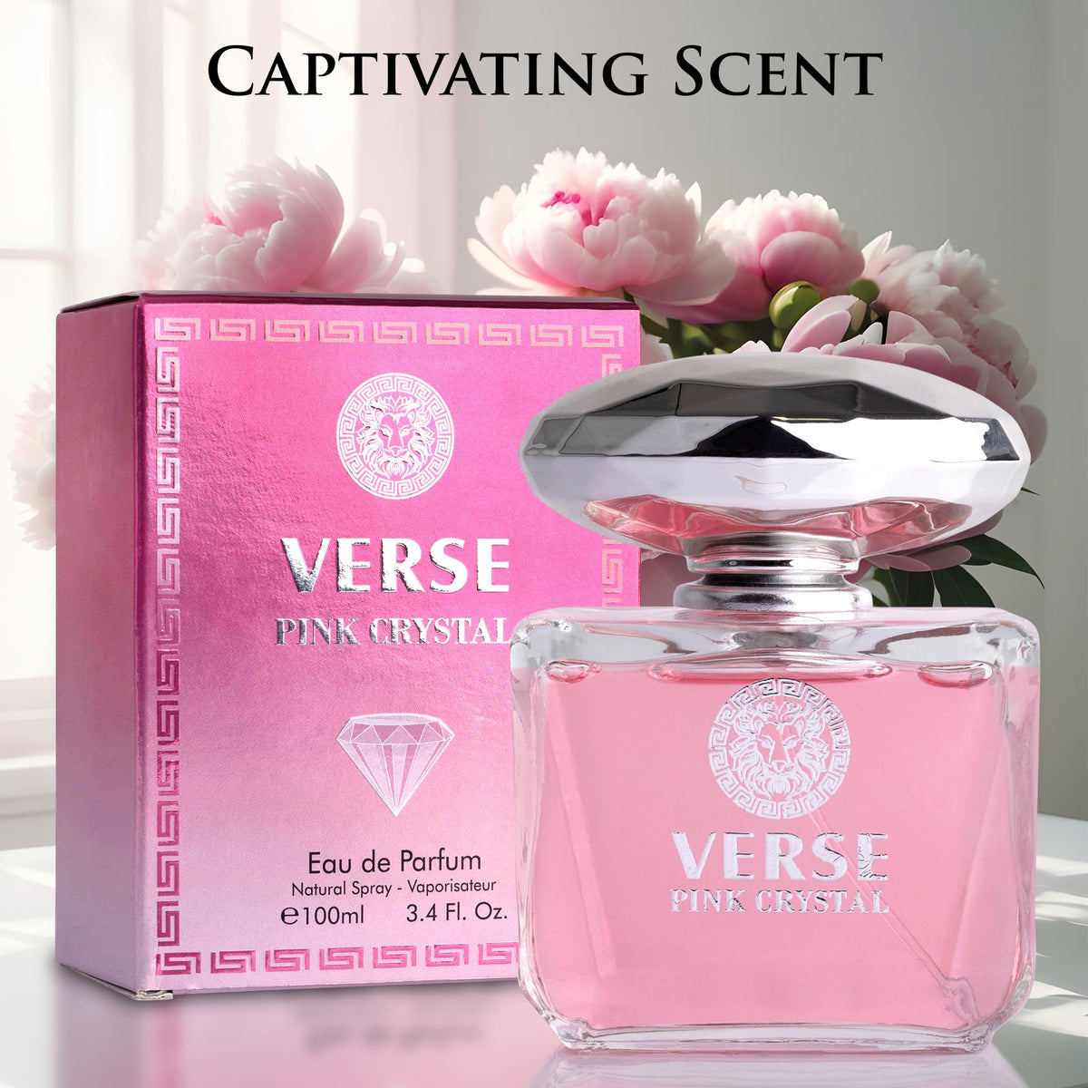 Verse Pink Crystal Eau De Parfum for Woman - Top Notes of Pomegranate, Yuzu & Iced Accord - Base Notes of Peony, Lotus, Magnolia, Amber, Musk Beauty & Personal Care NovoGlow