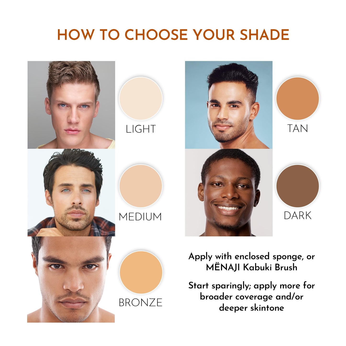 MËNAJI Anti-Shine Powder (HDPV) - Anti-Shine Face Make-Up for Men - Natural Looking Makeup - Mens Cosmetics - Bronze Beauty & Personal Care Menaji